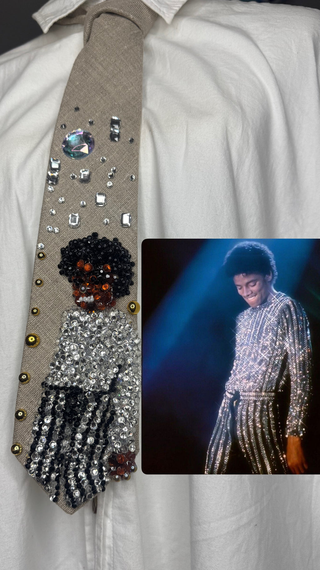 Beige Michael Jackson Hitting Lean Back Move In Rock With You Music Video Tie