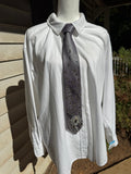 Grey Crystal Pendant Baguette Rain Royalty Tie