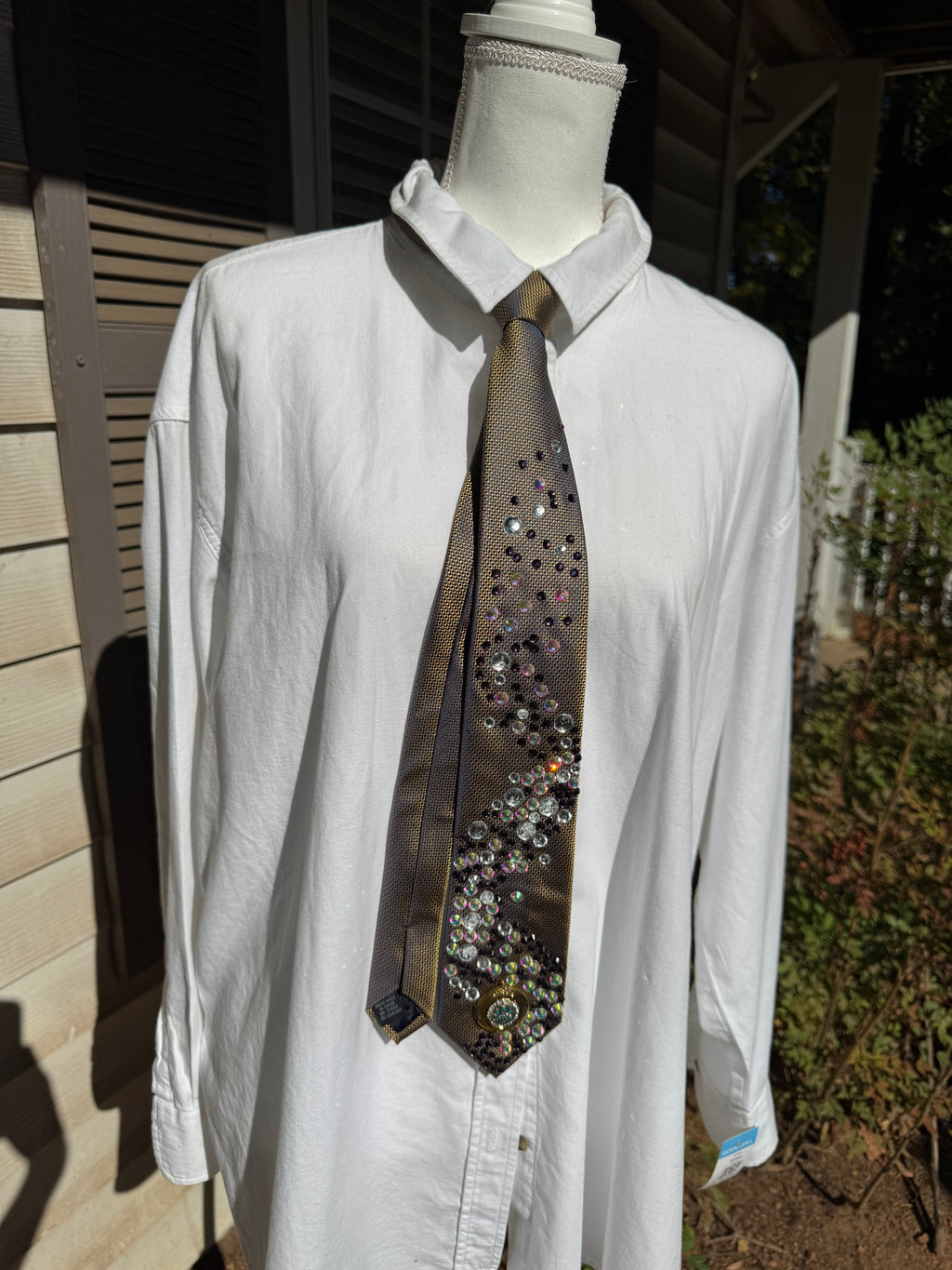 Gold Iridescent and Purple Aura High Class Royalty Tie