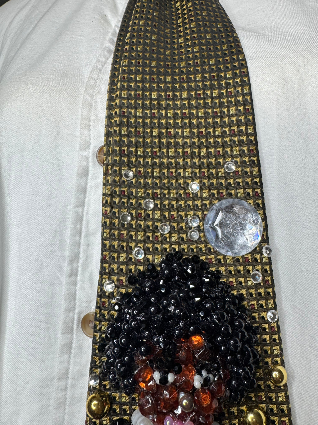 Gold Teen Michael Jackson Leaning on Wall Photo Off the Wall Era Tie