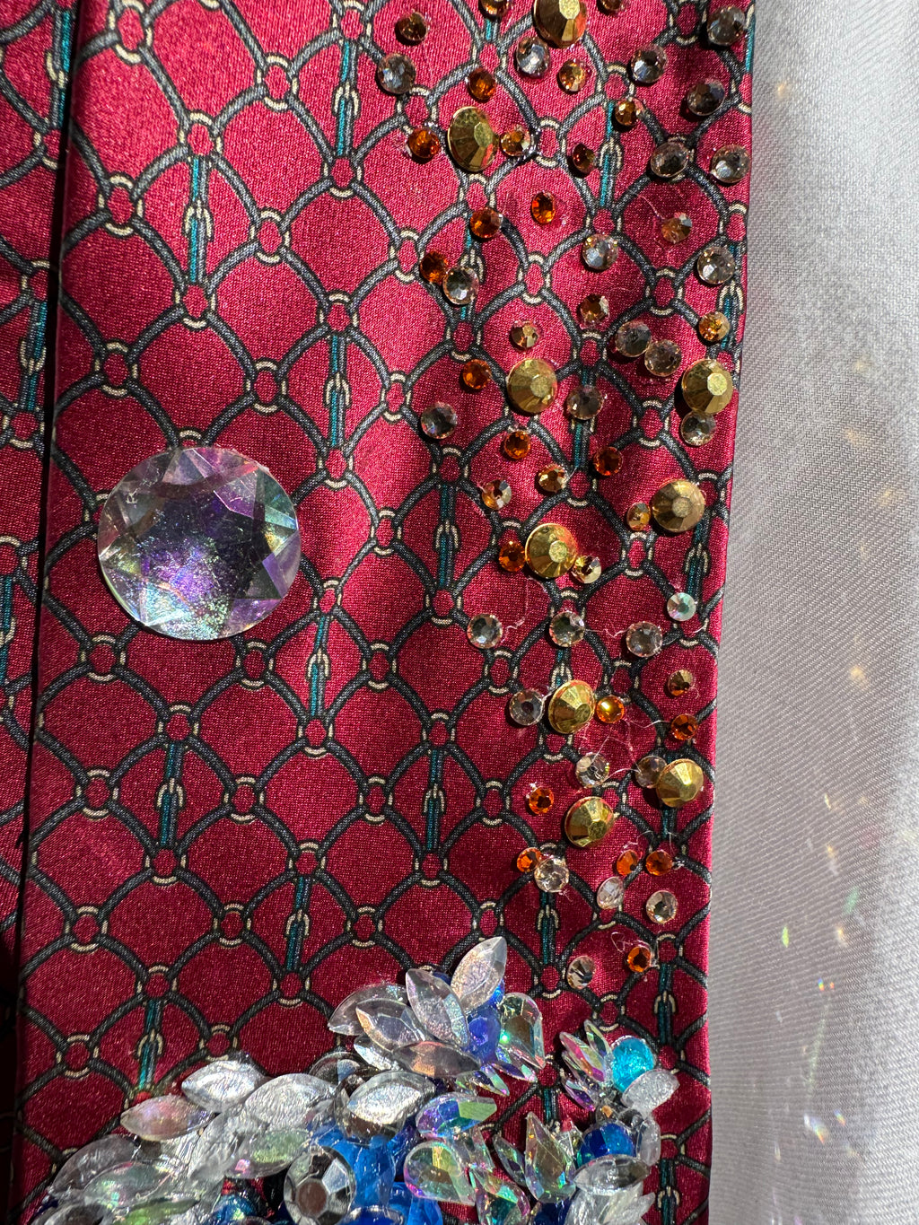 Red Silk Legendary Icy Samurai Dragon Royalty Tie