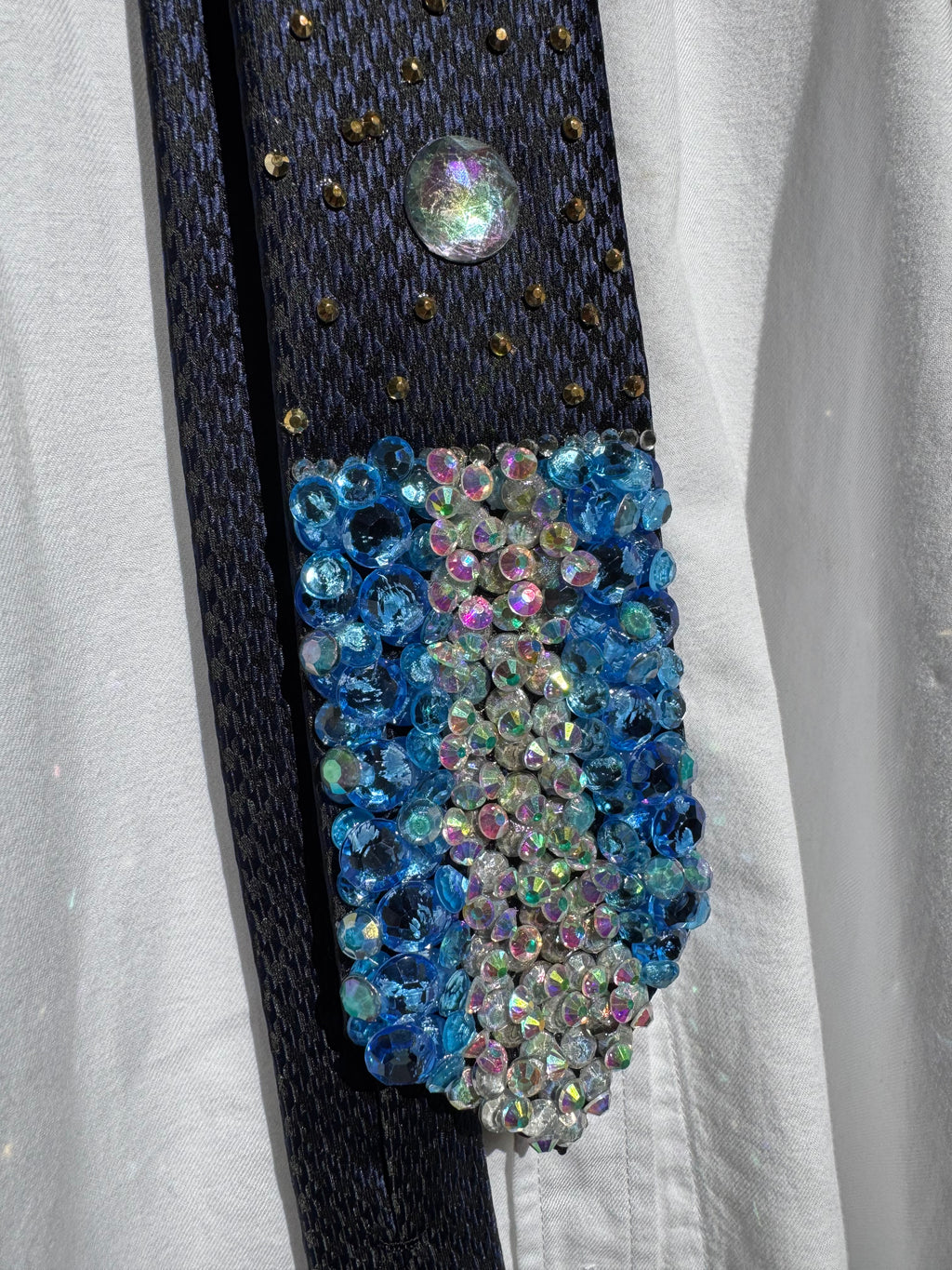 Navy Blue Moonlight Over Ocean Nature Royalty Tie