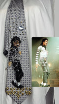 Grey Michael Jackson Hitting Rattle Snake Move Wembly Concert Bad Tour 1988 Tie