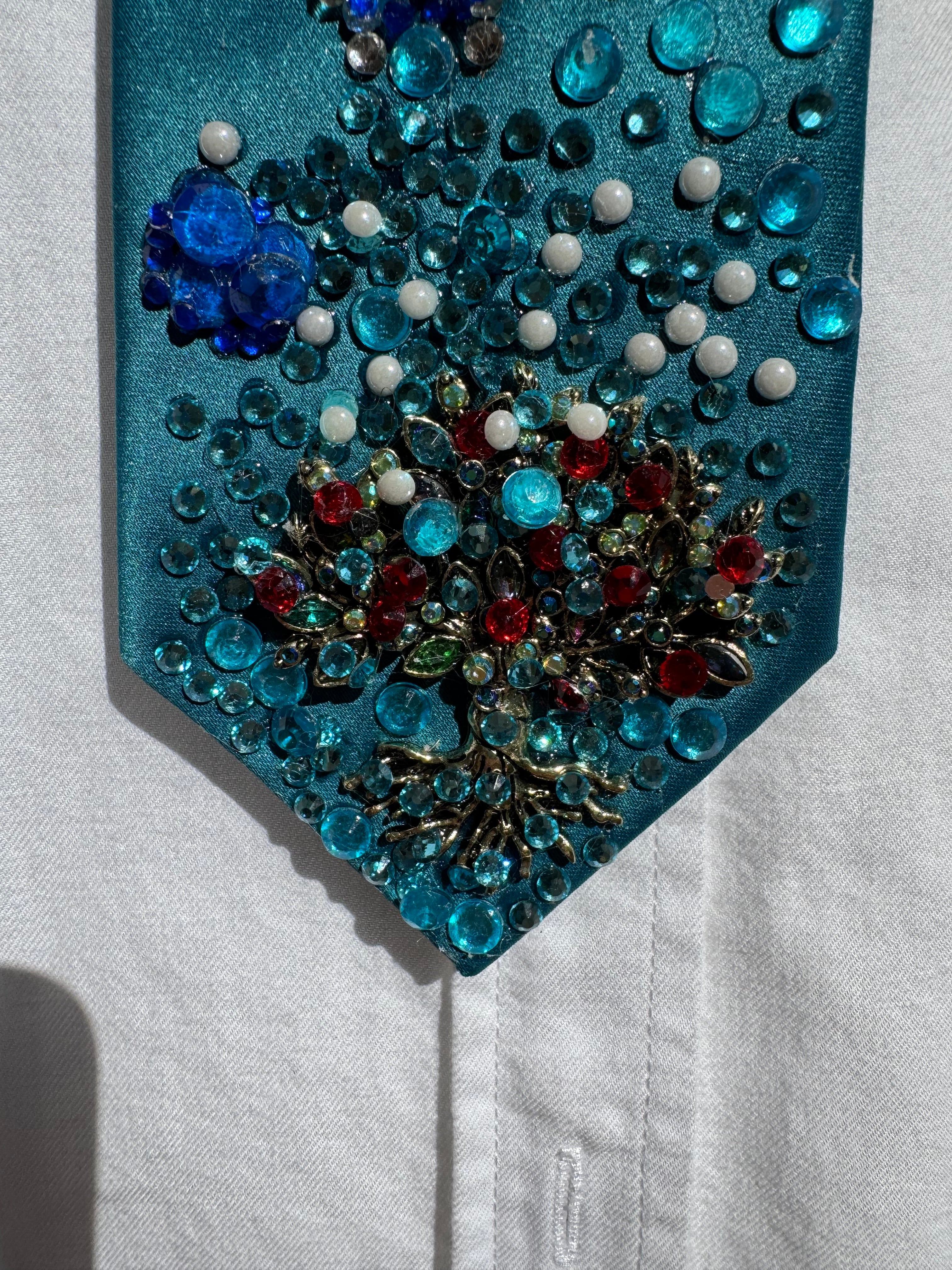 Turquoise Silk Fiji Water Over Fiji Bottle Water Royalty Tie