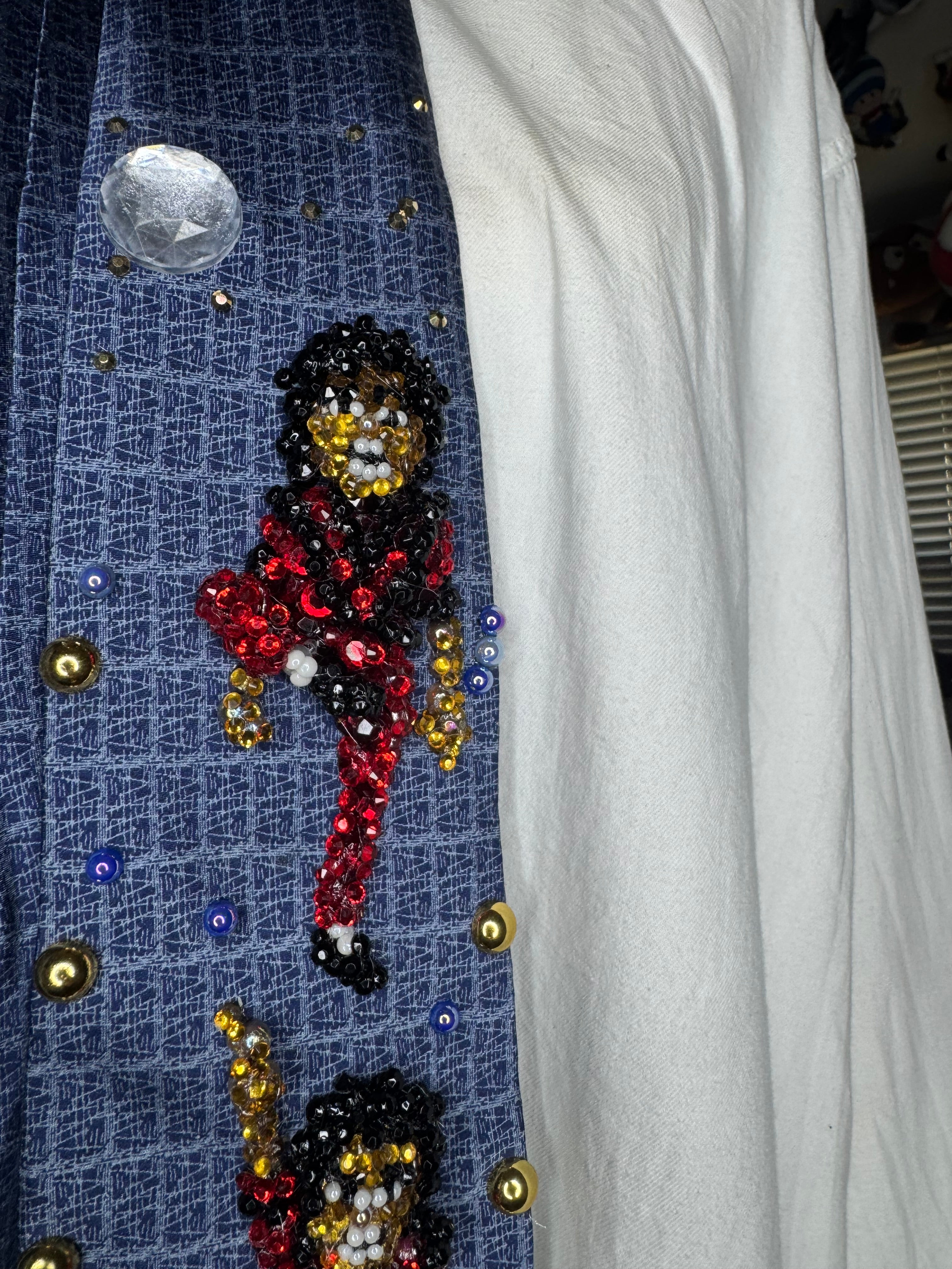 Navy Blue Michael Jackson Kick into Pointing Up Double Dance Scene From Thriller Short Film Tie