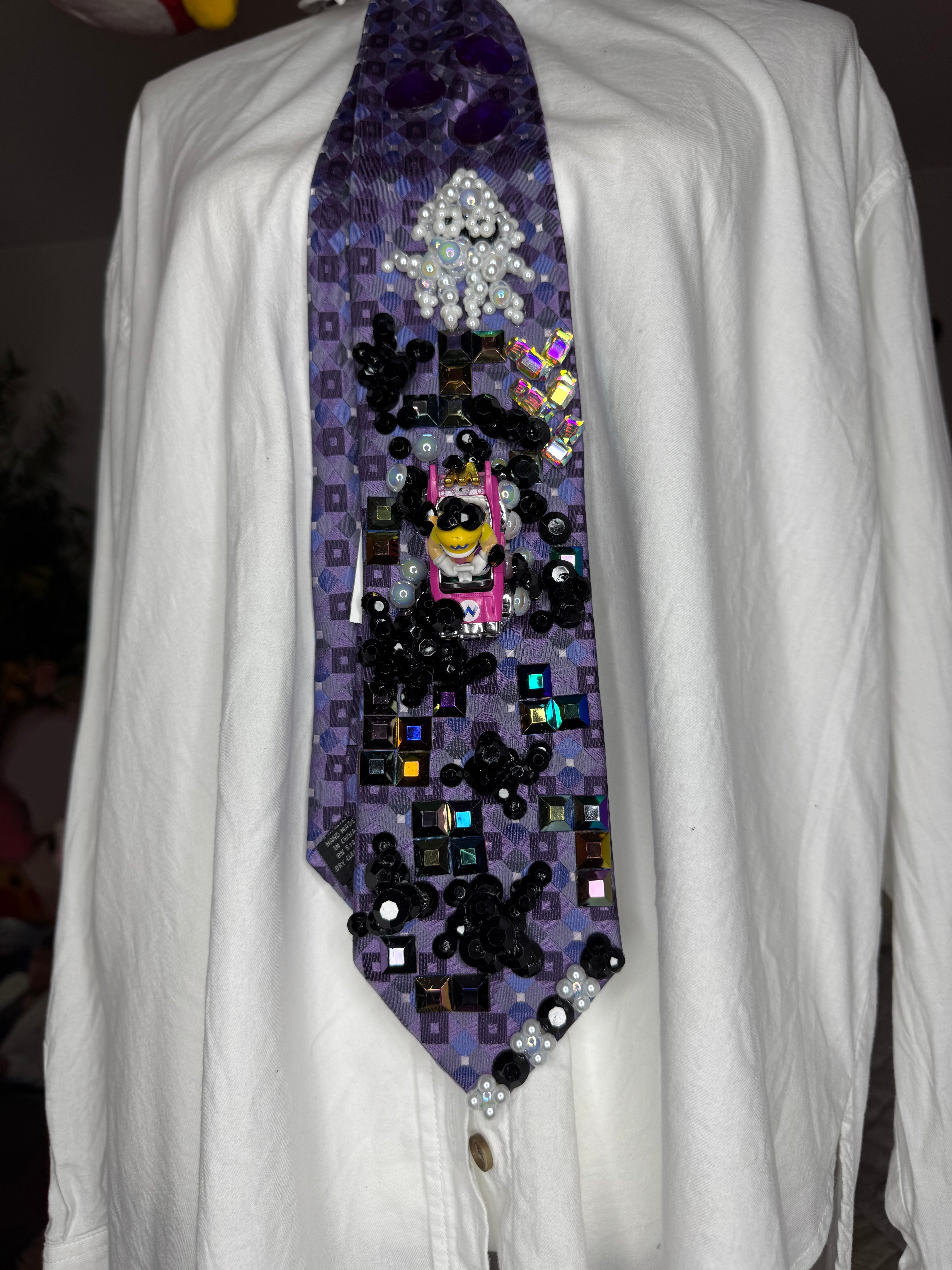 Purple Wario Getting Bloopered On Tetris Road 200cc Mario Kart Tie