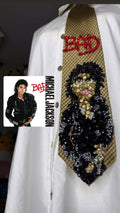 Gold Michael Jackson Bad Album Cover Tie