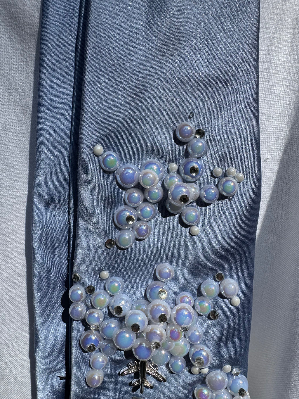 Light Blue Silk Clouds and Airplanes Pilot Tie