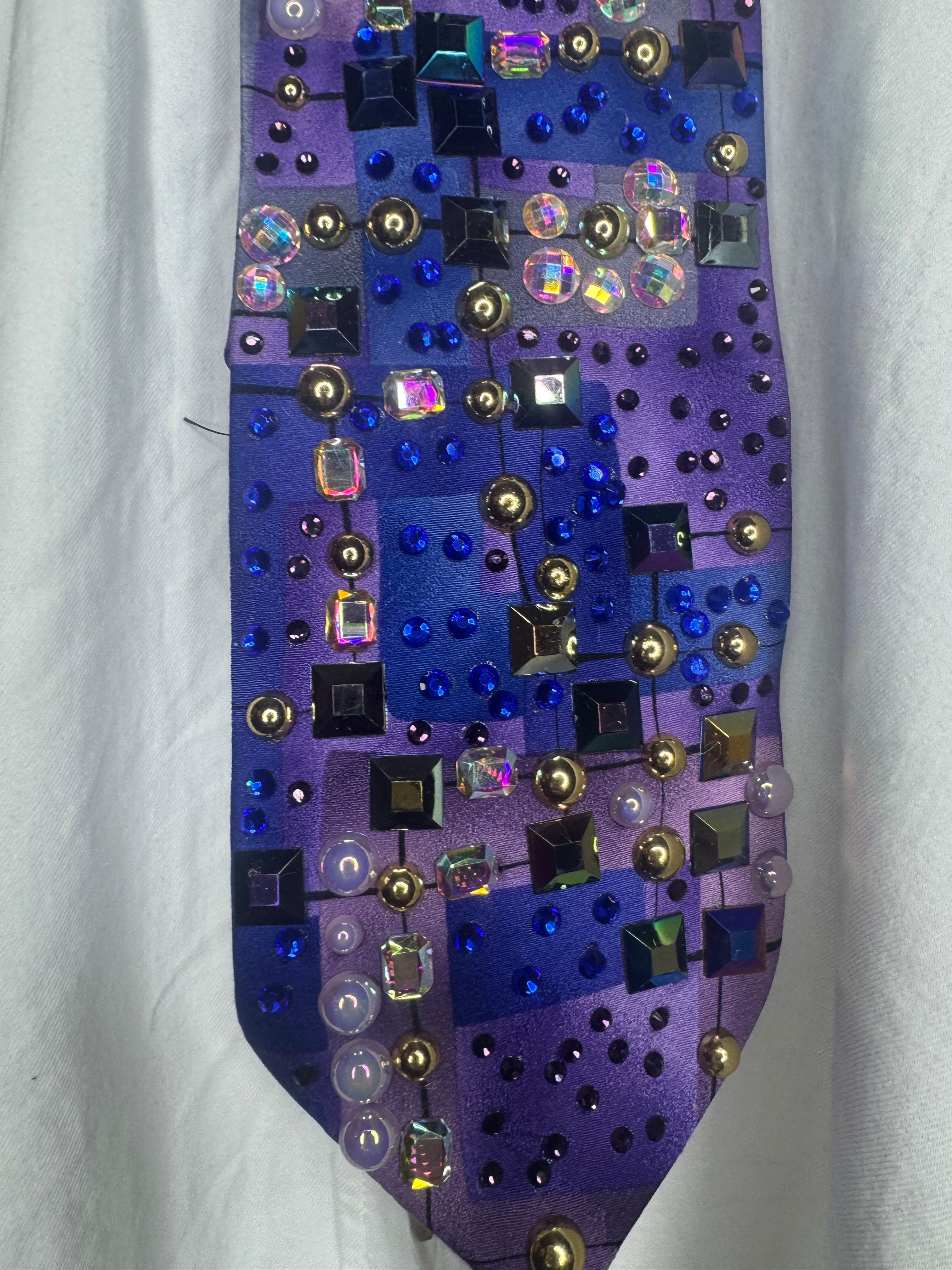 Purple and Pink Futuristic Tetris Royalty Tie