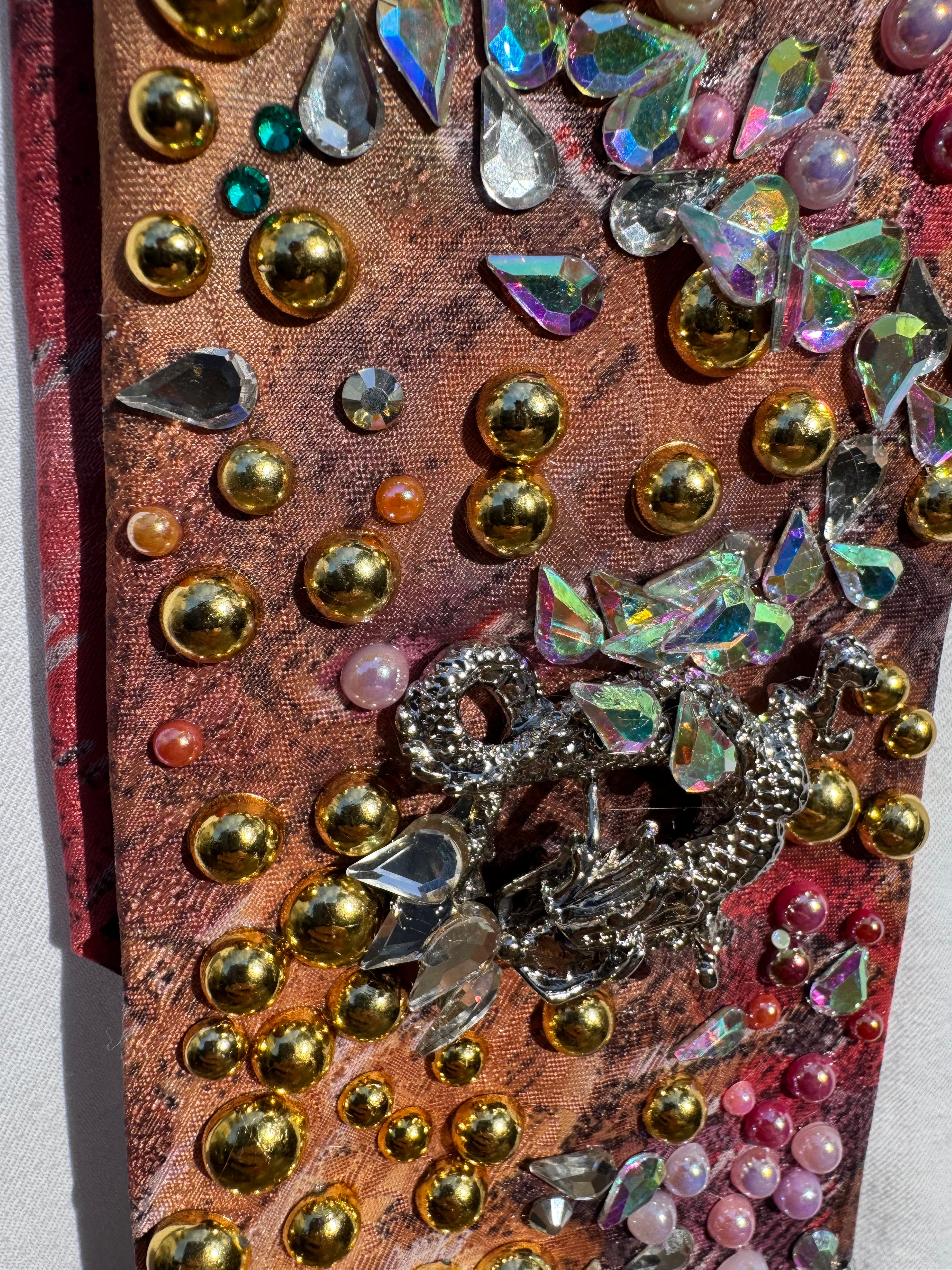 Autumn Marbled Ancient Silver Legendary Dragon Royalty Tie
