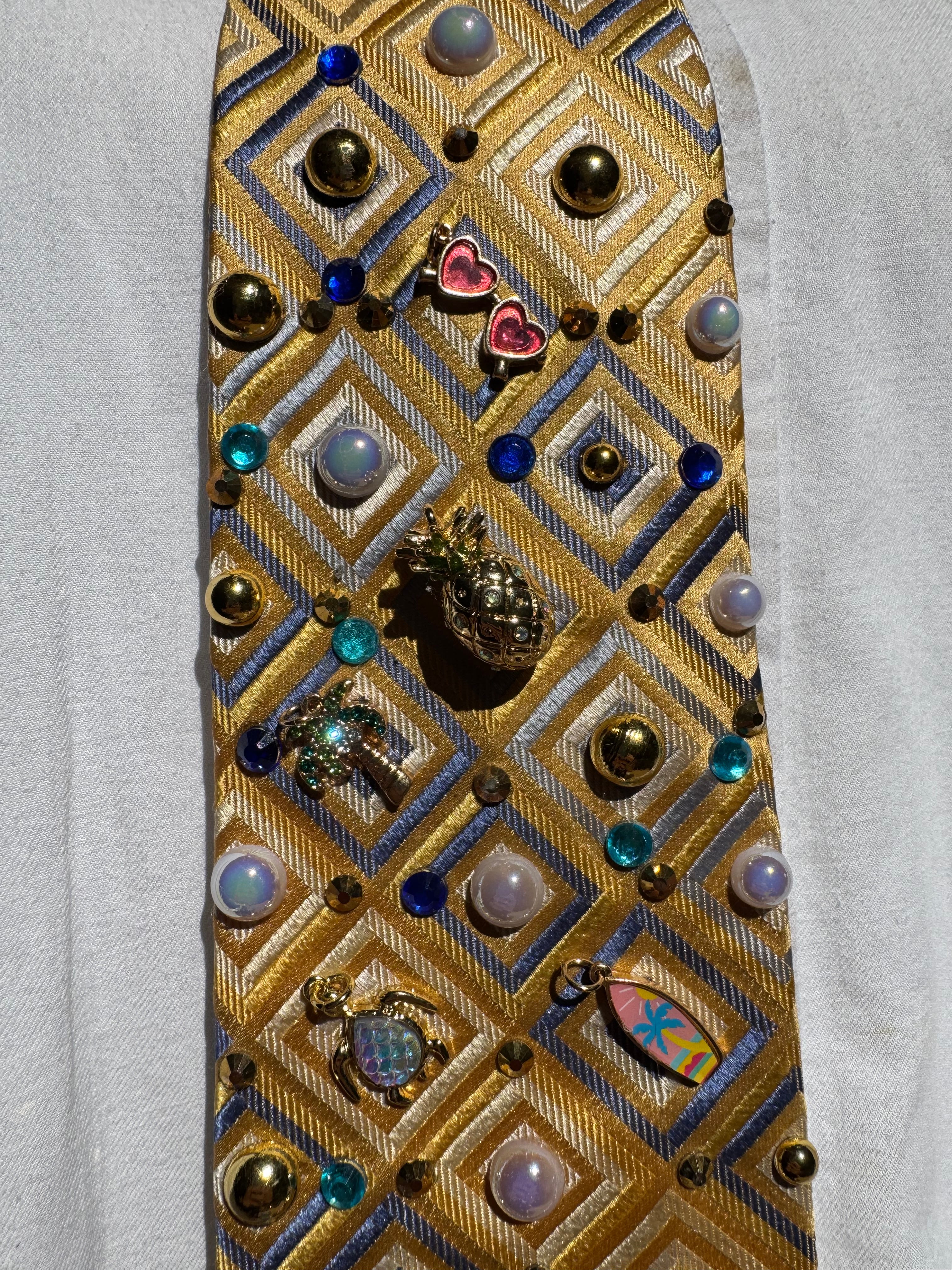 Yellow Girl Tropical Treasure Box Vacation Royalty Tie