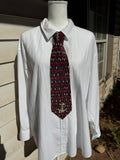 Burgundy Mini Sailor Ships Anchored Nautical Tie