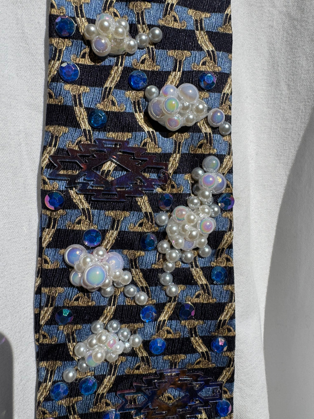 Navy Blue Aztec Longhorn Western Royalty Tie