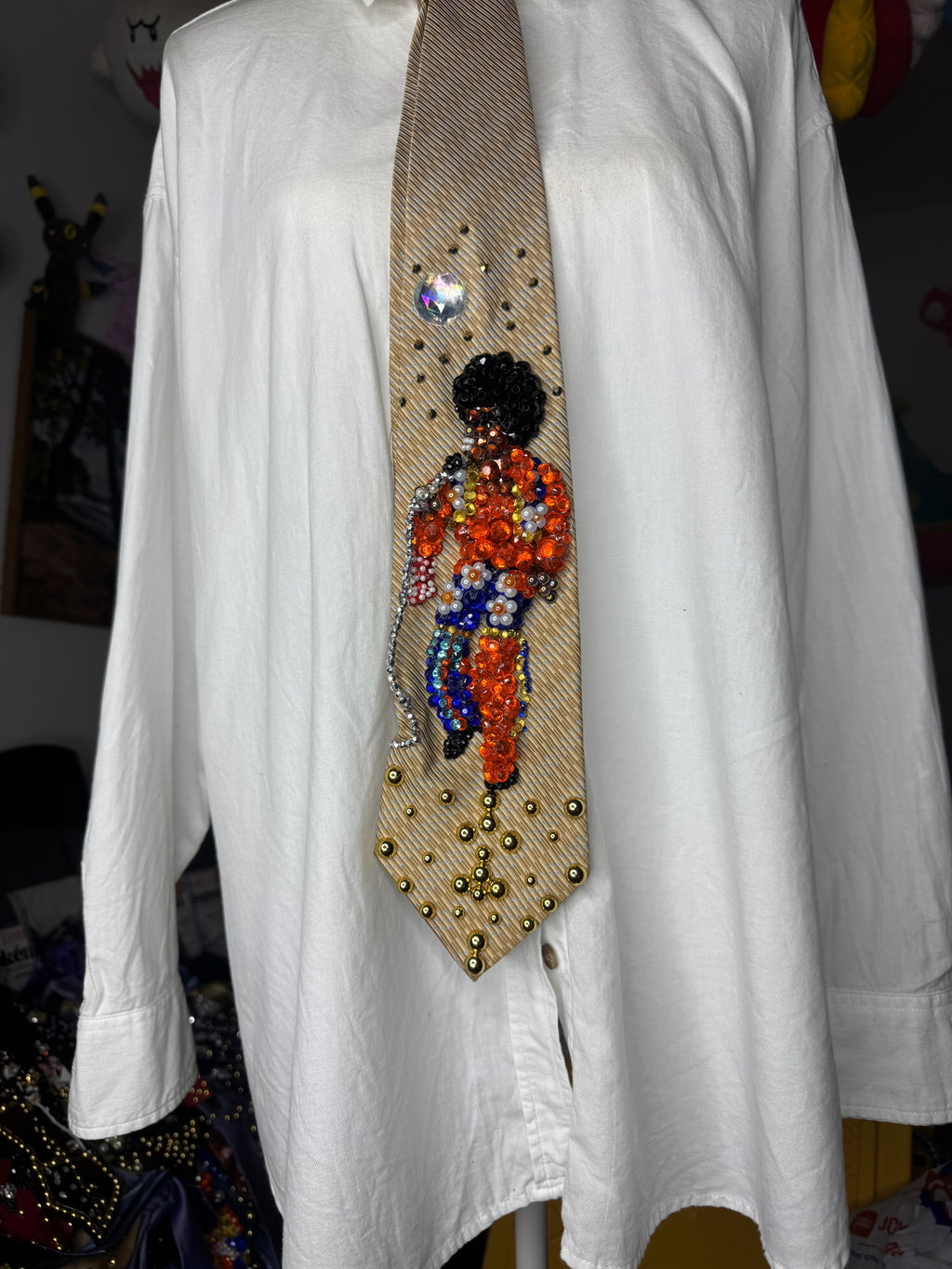 Light Gold Young Michael Jackson Singing ABC at “Save the Children” Concert Jackson 5 1972 Tie