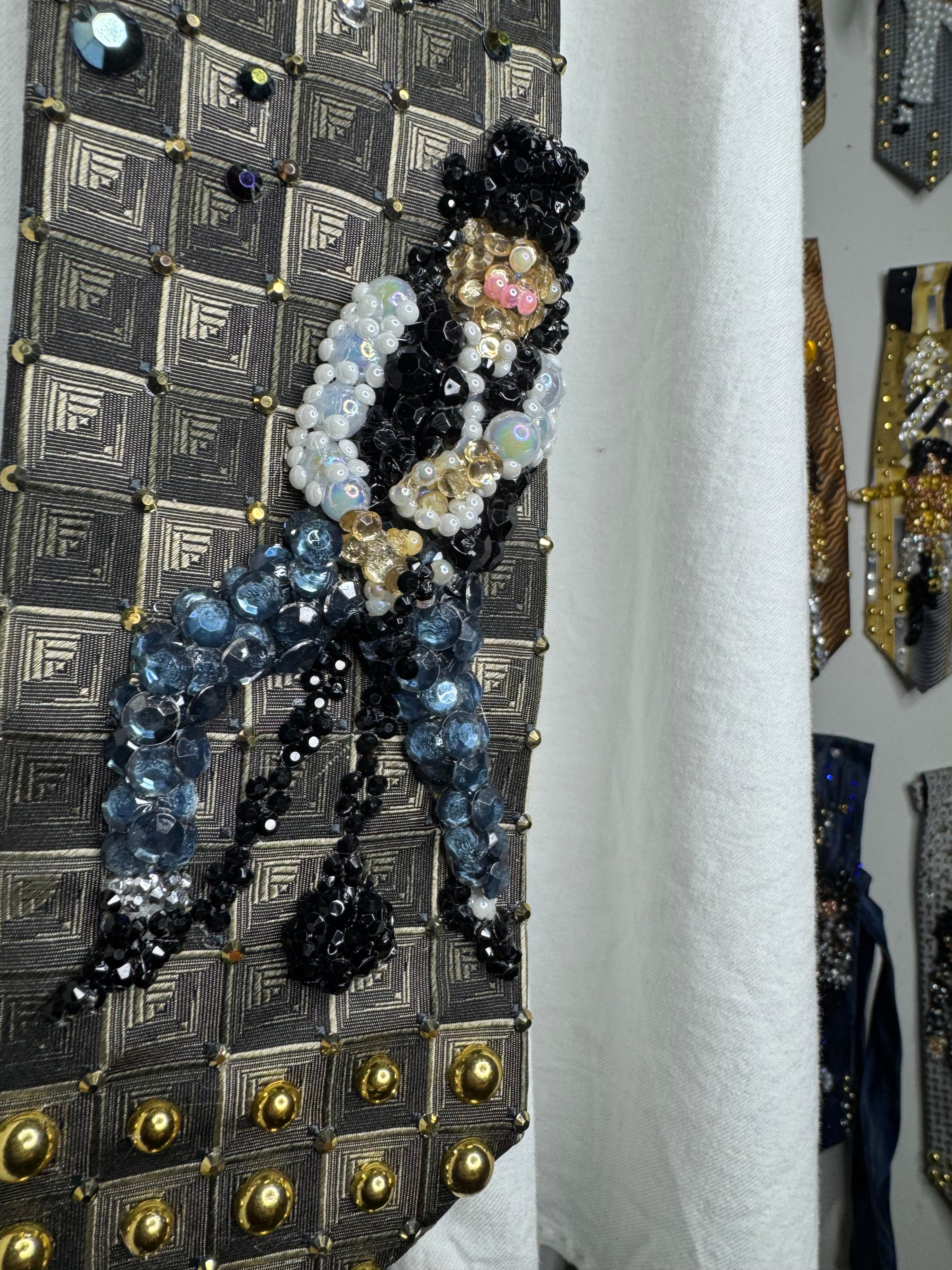 Army Green Michael Jackson Dancing with Ankle Chained Wrecking Ball Scene in Leave me Alone Music Video Tie
