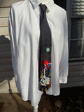 Grey Spiderman Defeating Doctor Octopus Over City Tie