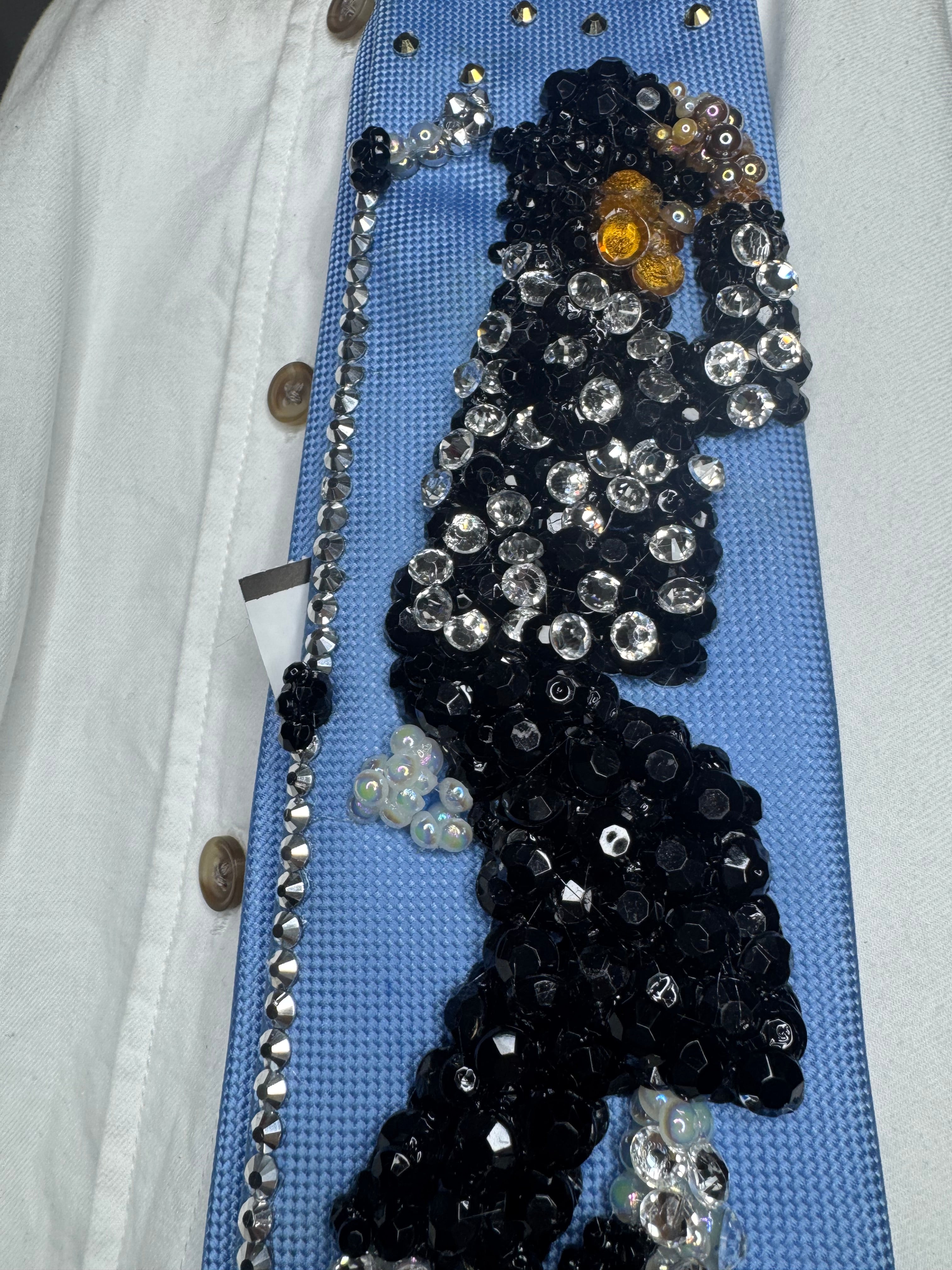 Sky Blue Michael Jackson Throwing Fedora Hat On for Billie Jean Motown 25 Performance 1984 Tie