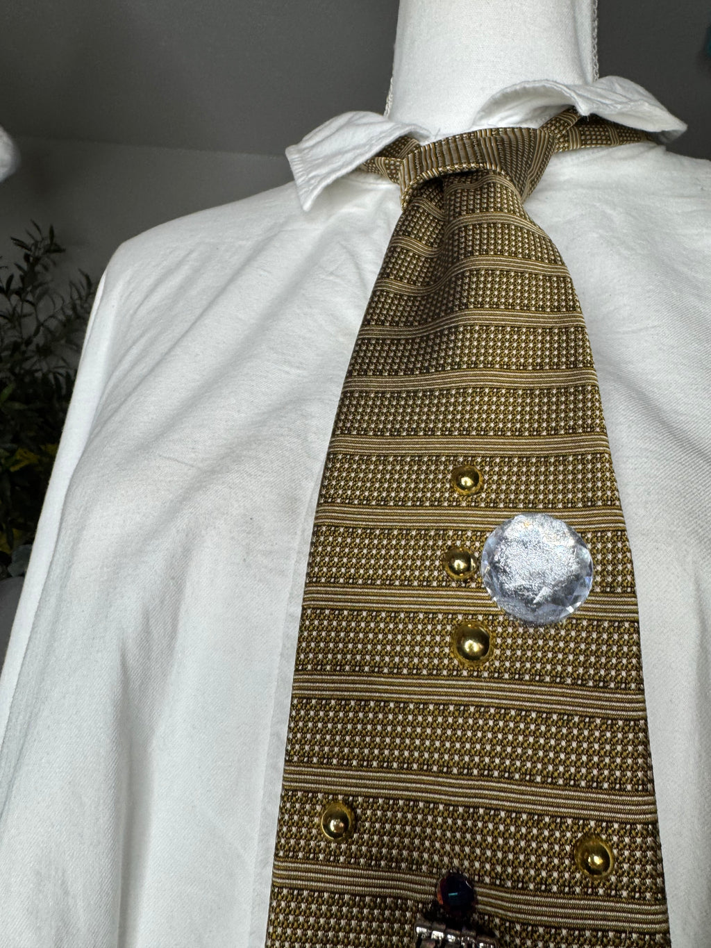 Gold Treasure Box Spilling Jewels Royalty Tie