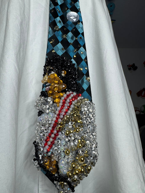 Blue Checkered Michael Jackson Performing WBSS on Victory Tour 1984 Toronto Tie