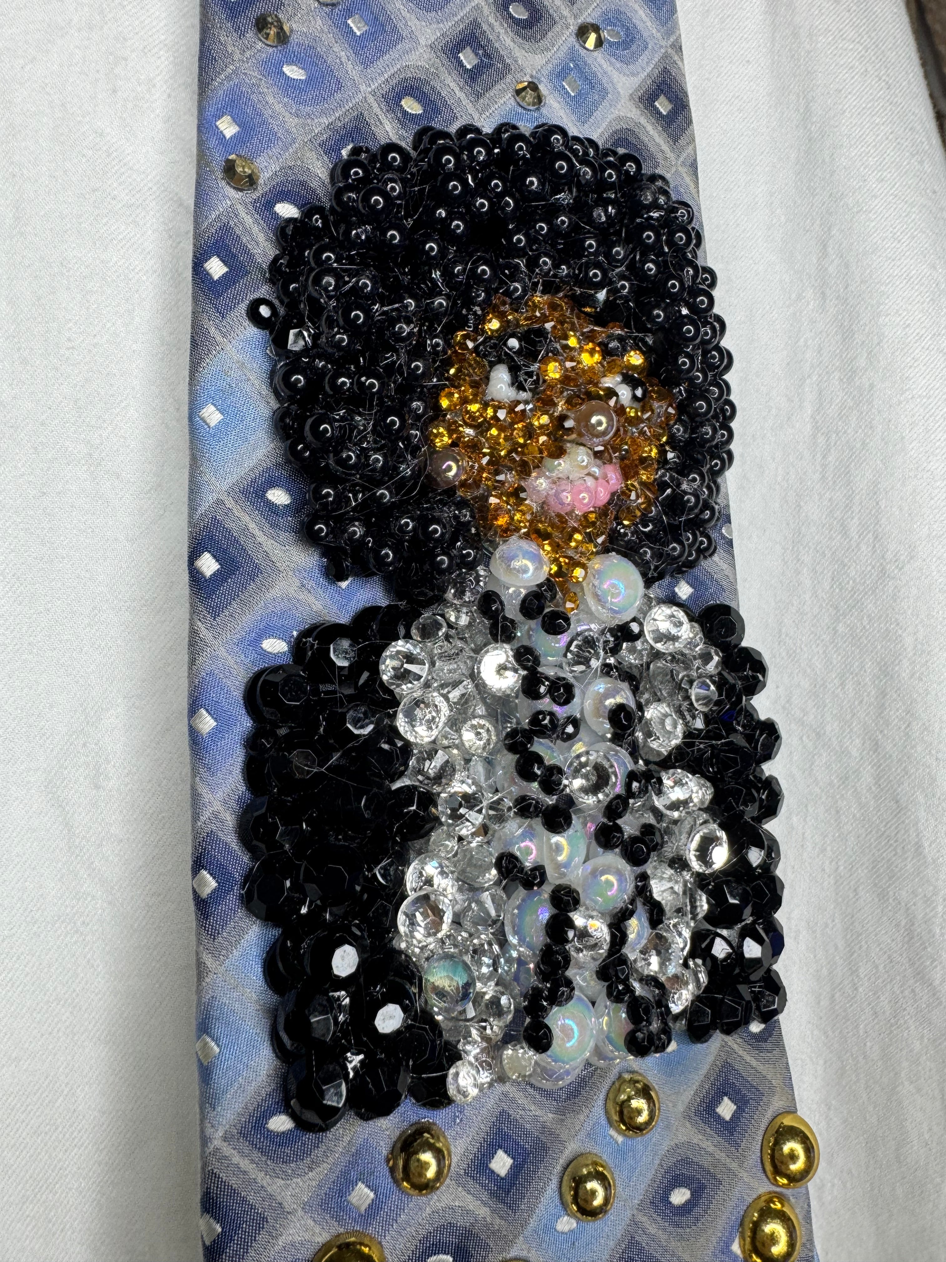 Light Blue Teen Michael Jackson on The Cher Show Jackson 5 1975 Tie