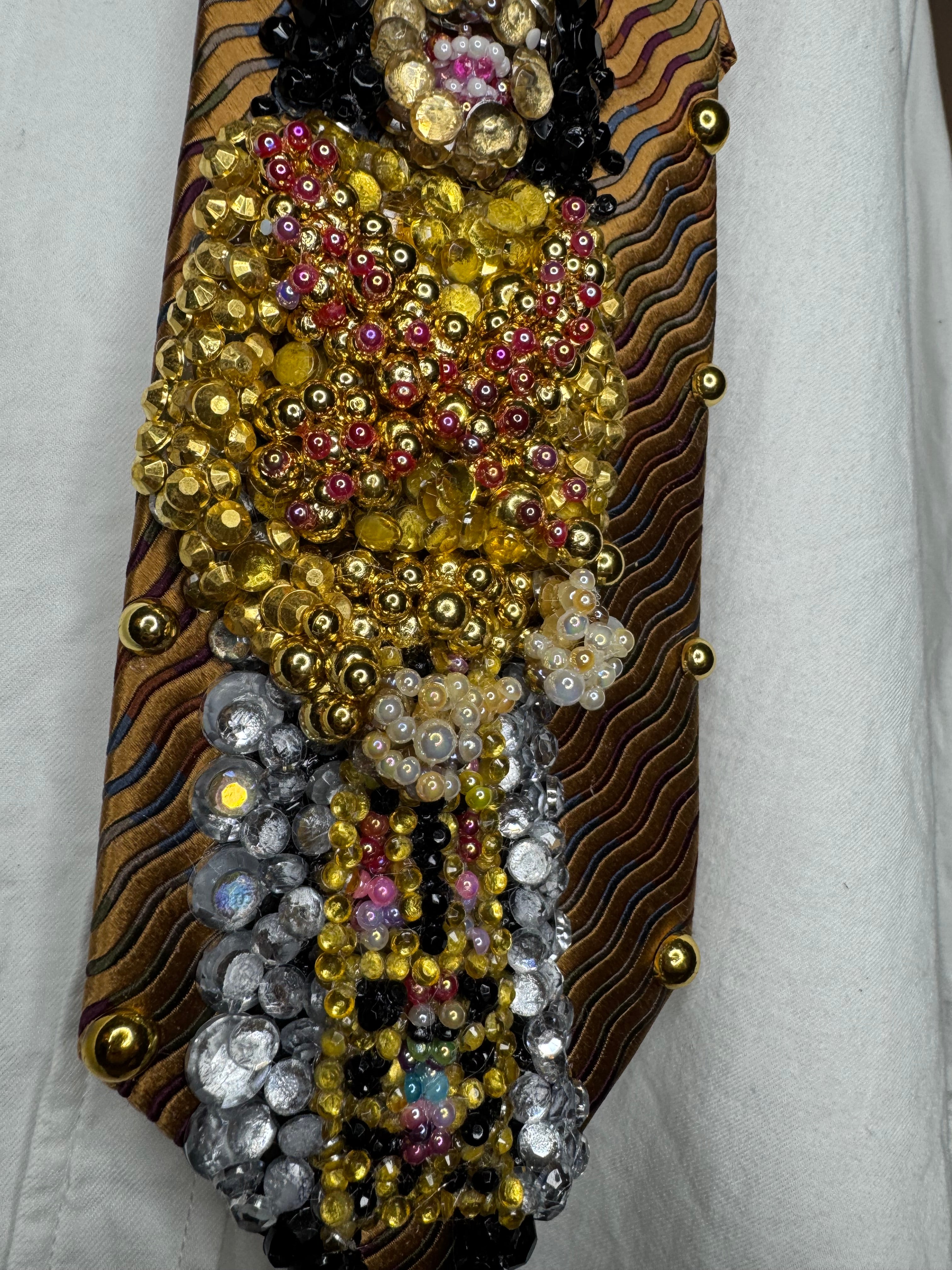 Gold Michael Jackson Singing Remember the Time Tie