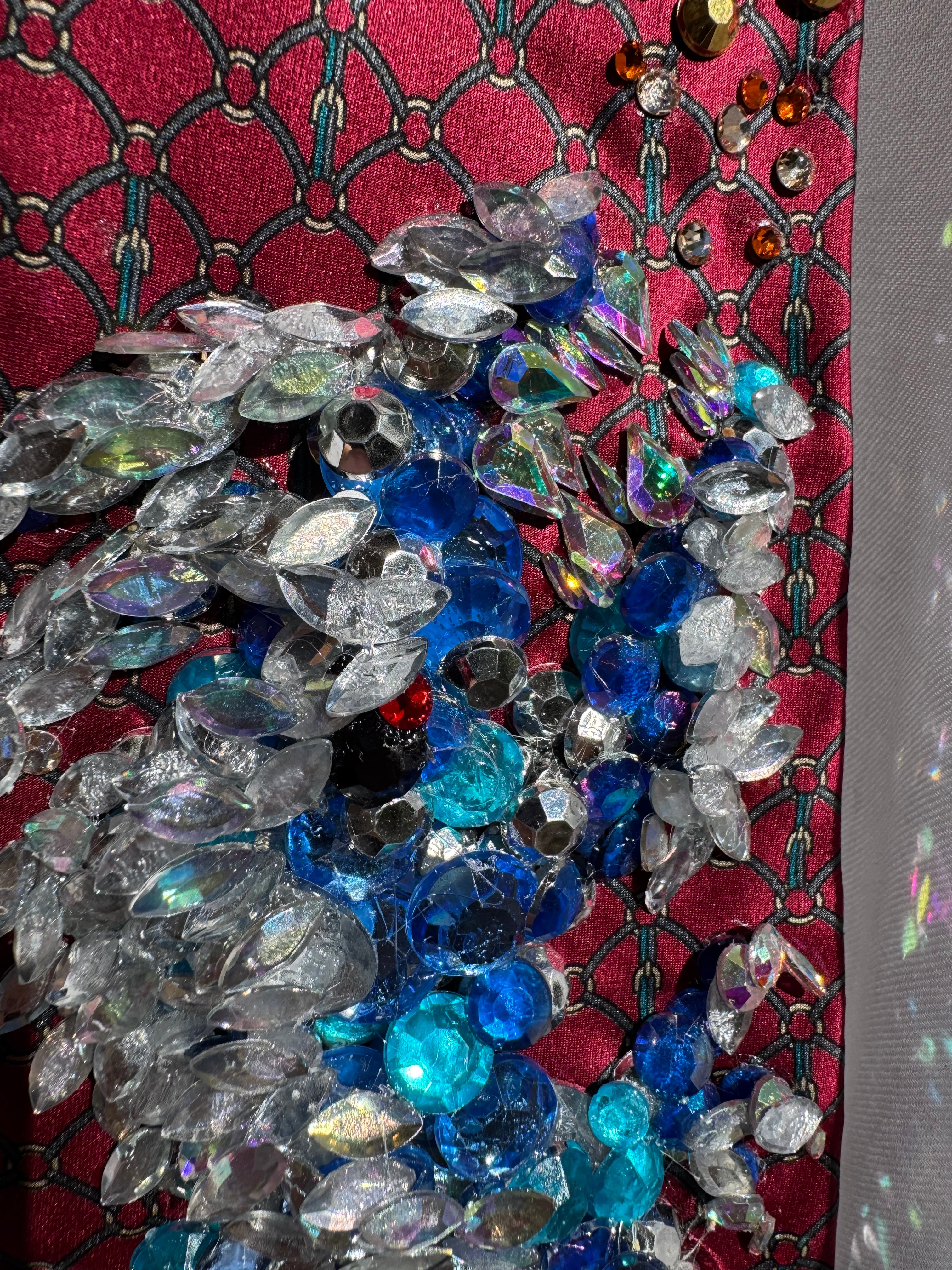 Red Silk Legendary Icy Samurai Dragon Royalty Tie