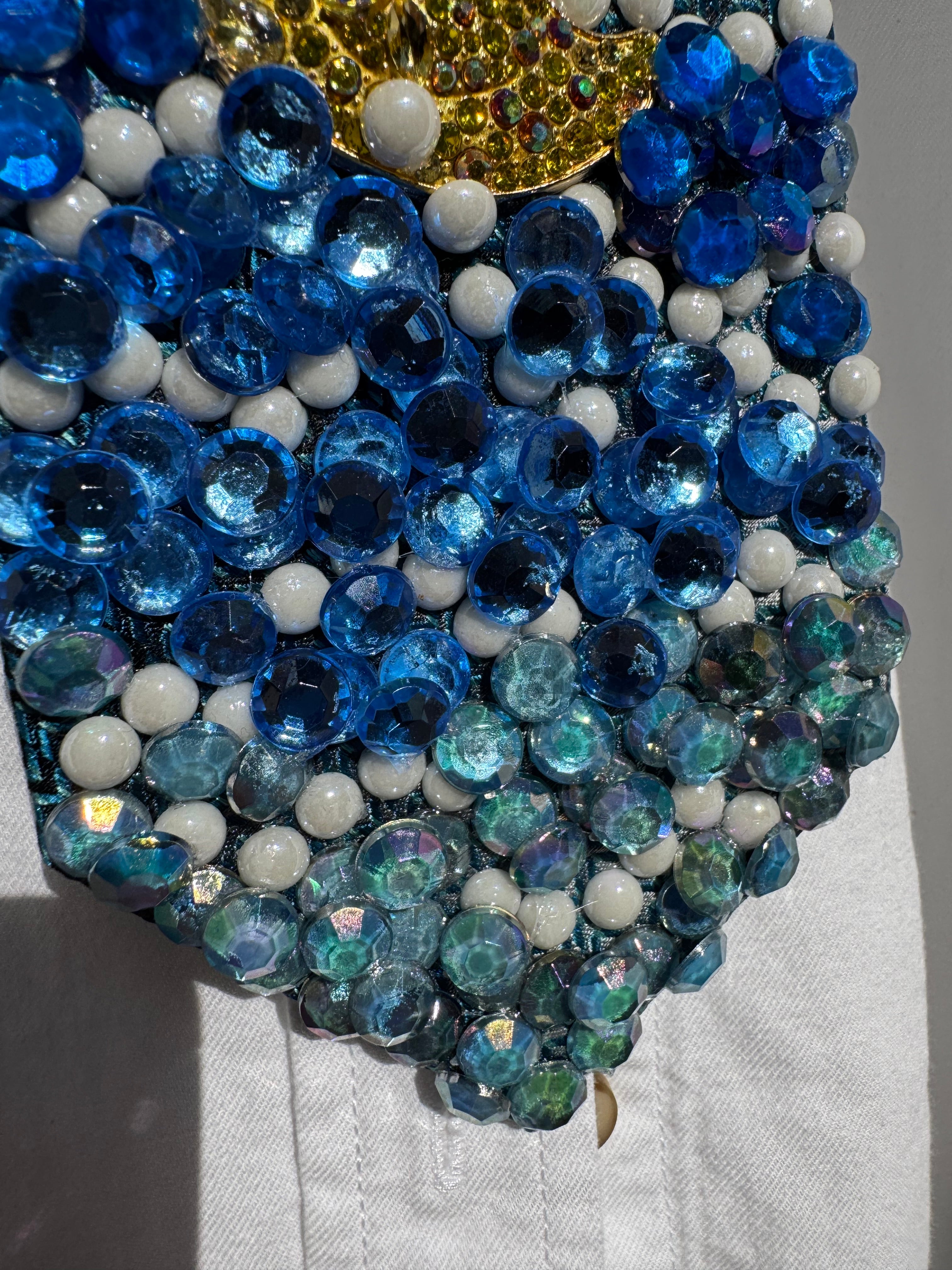 Blue Yellow Diamond Duck Swimming Throwing Water Nature Royalty Tie
