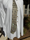 Beige Futuristic Iridescent Shapes Royalty Tie