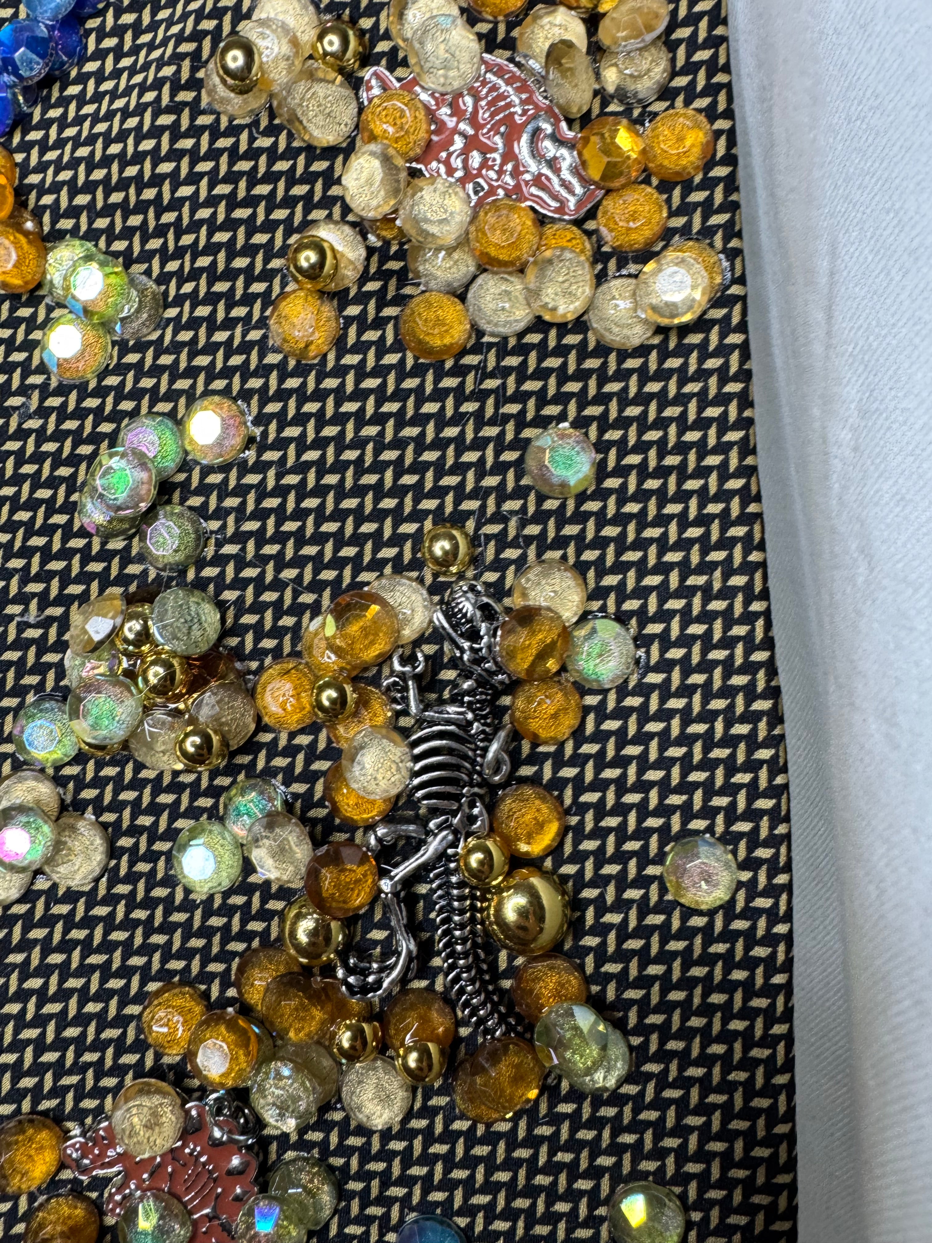 Gold Ancient Dinosaur Fossils Exploration Tie