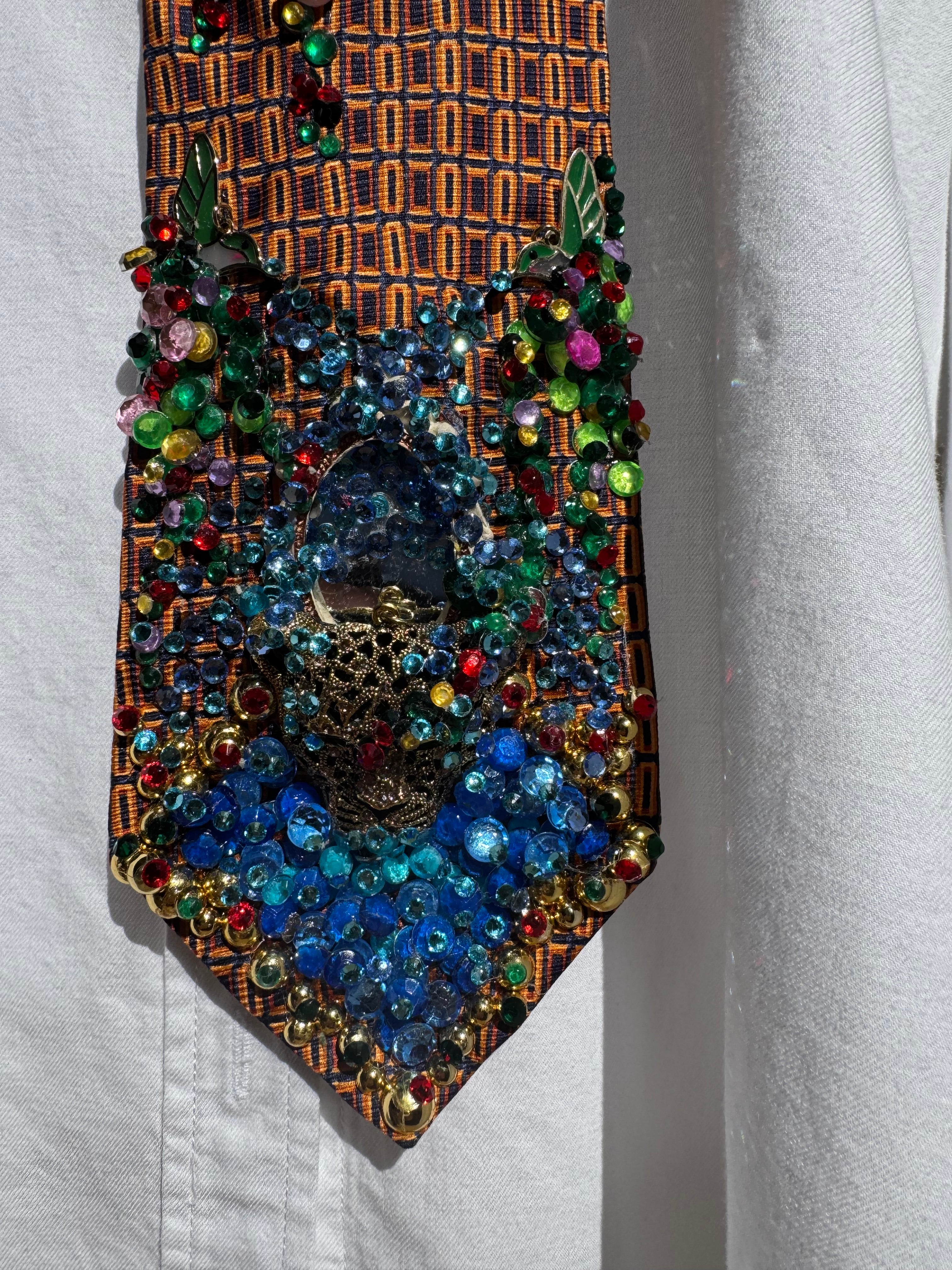 Orange Lost Luxurious Jaguar Water Fountain Nature Royalty Tie