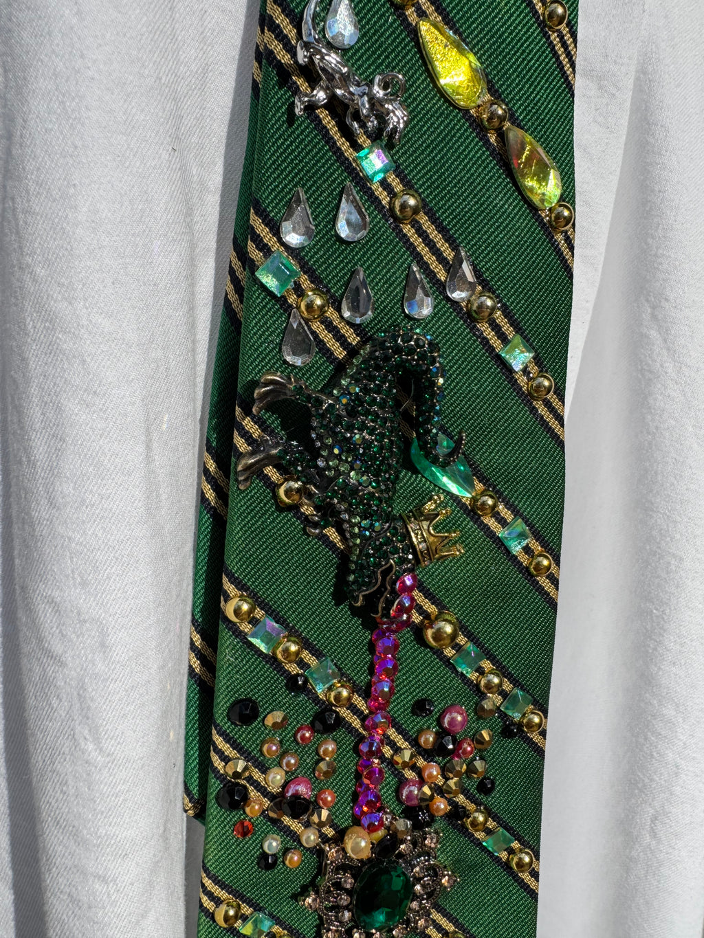 Green Laser Eye Trex Attacking Charm Royalty Tie