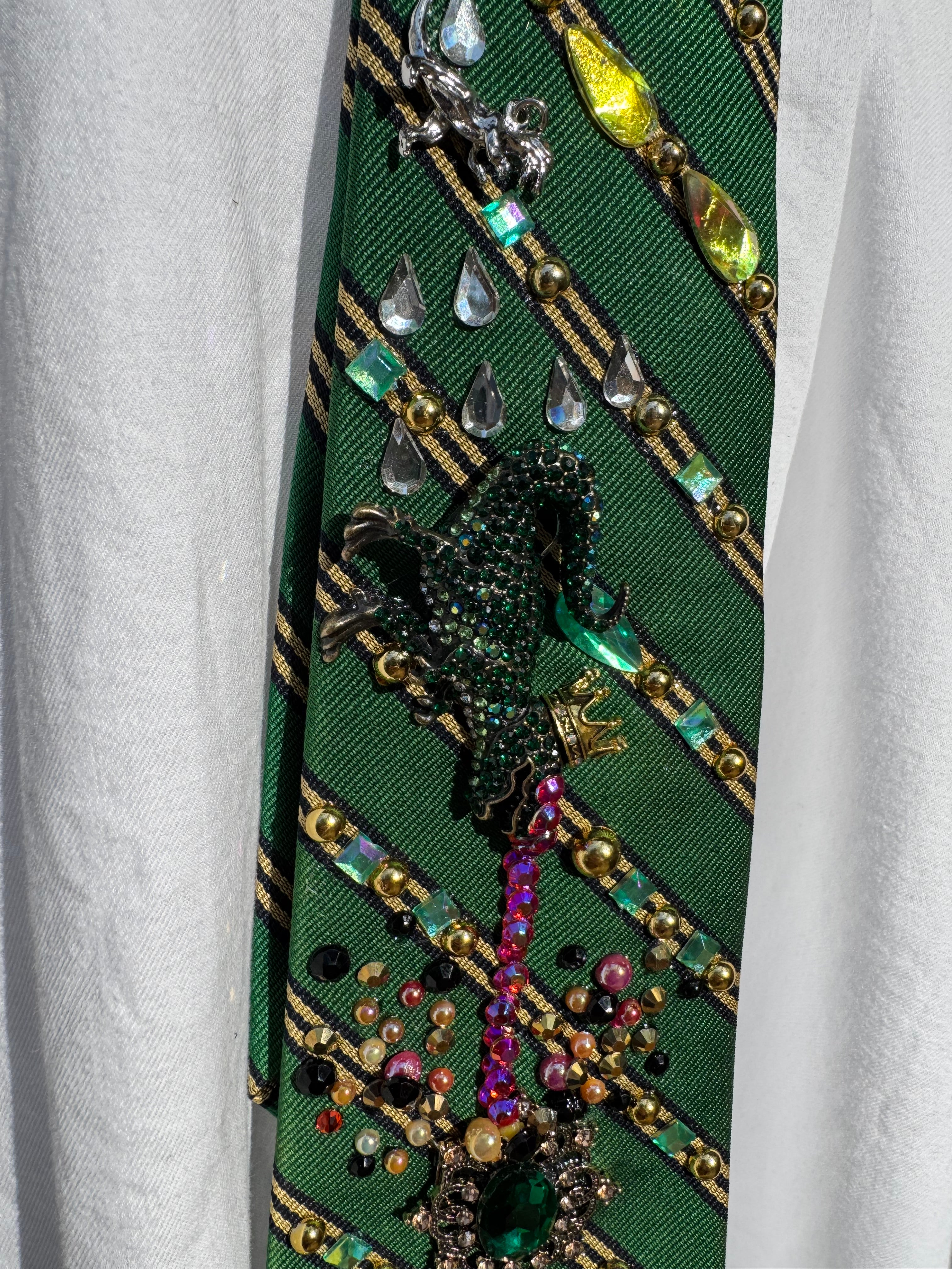 Green Laser Eye Trex Attacking Charm Royalty Tie