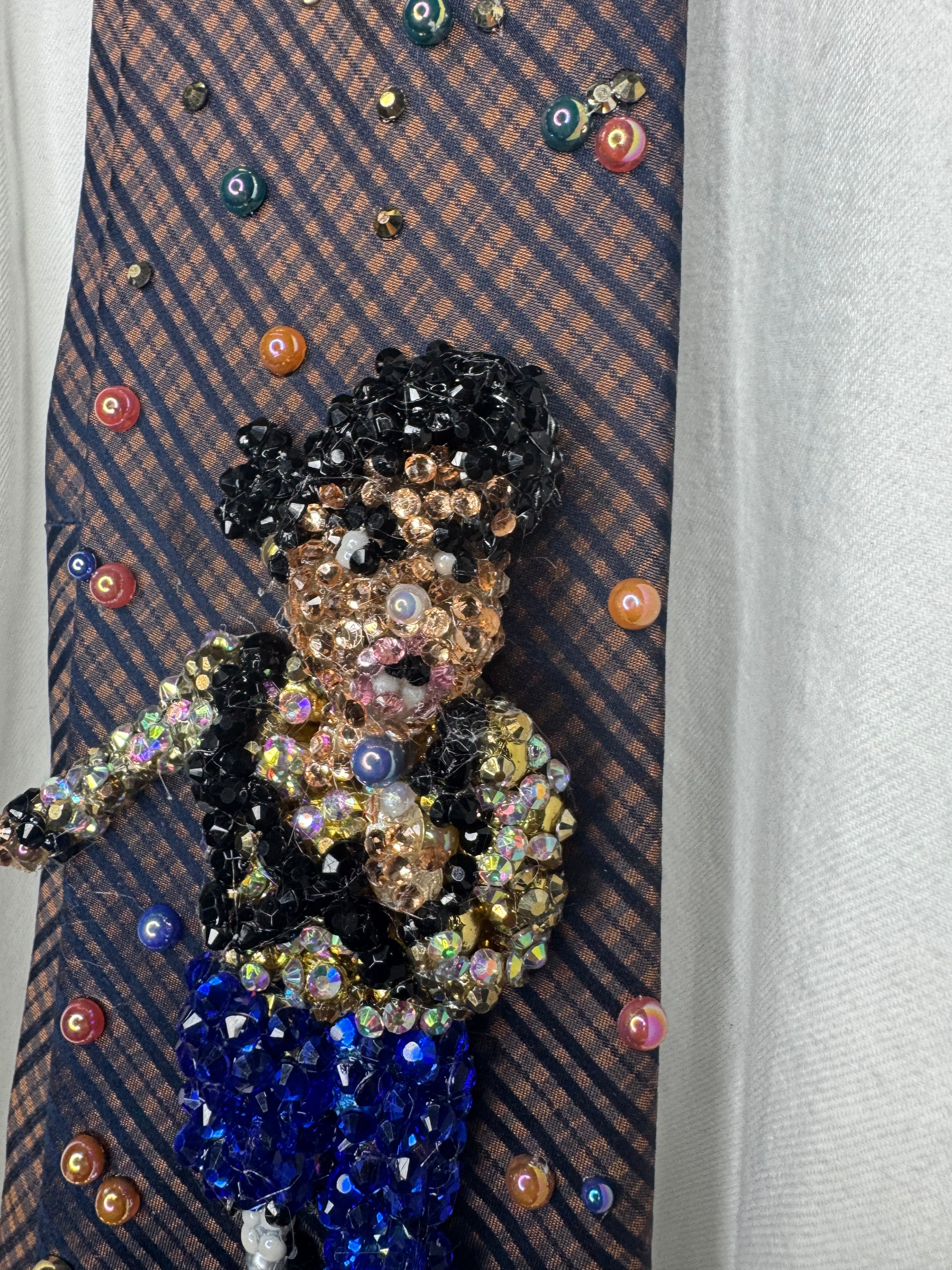 Orange and Navy Blue Plaid Michael Jackson in the Air Performing Workin Day n Night Live at Romania for Dangerous Tour 1992 Tie