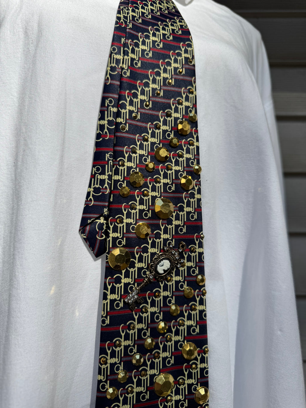 Navy Blue and Gold Locksmith Keys Royalty Tie