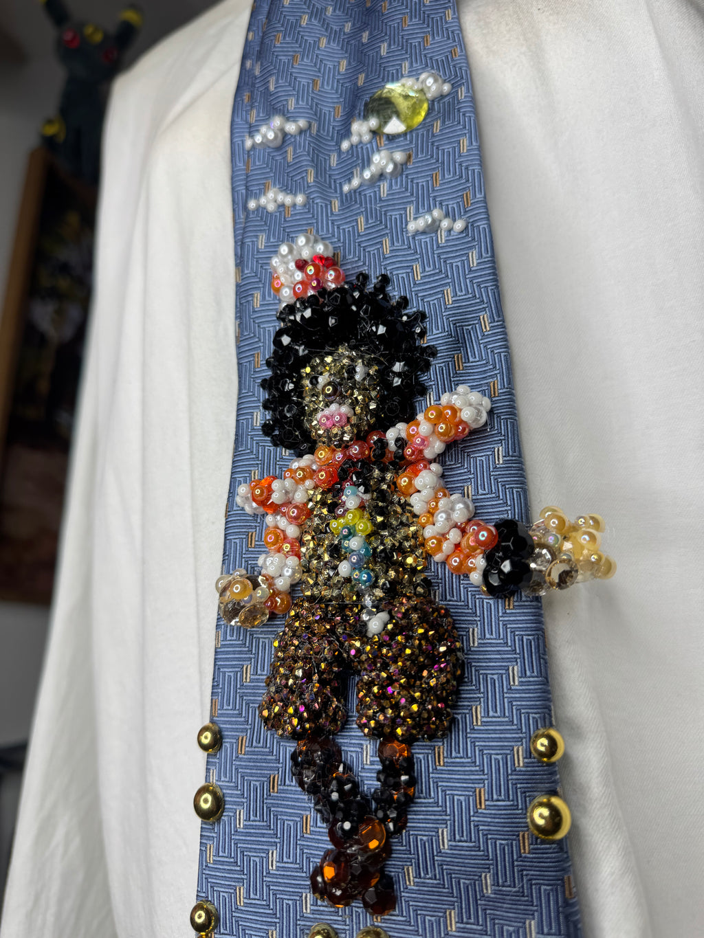 Light Blue Teen Michael Jackson in Scarecrow Costume for The Wiz Movie Tie