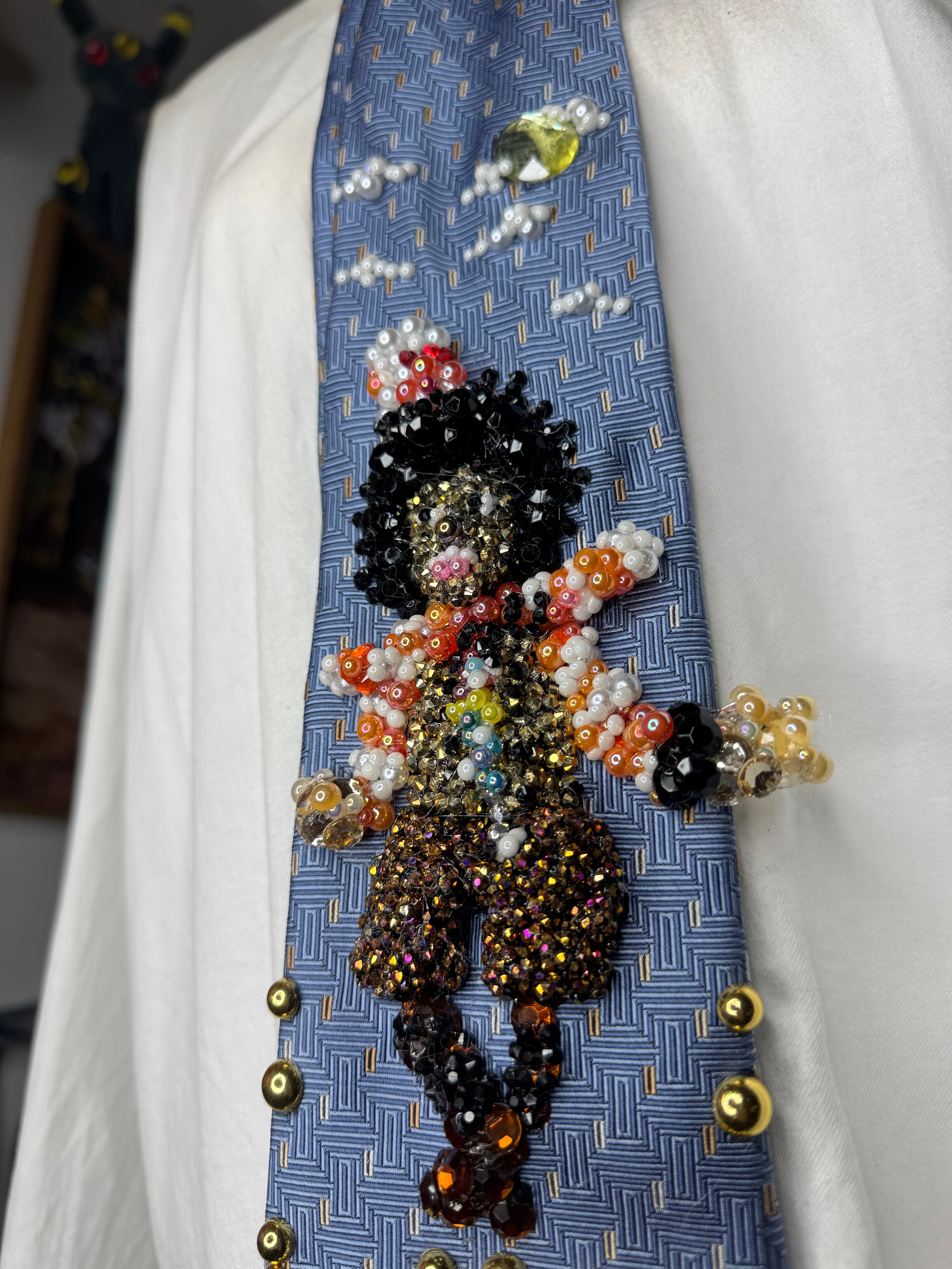 Light Blue Teen Michael Jackson in Scarecrow Costume for The Wiz Movie Tie
