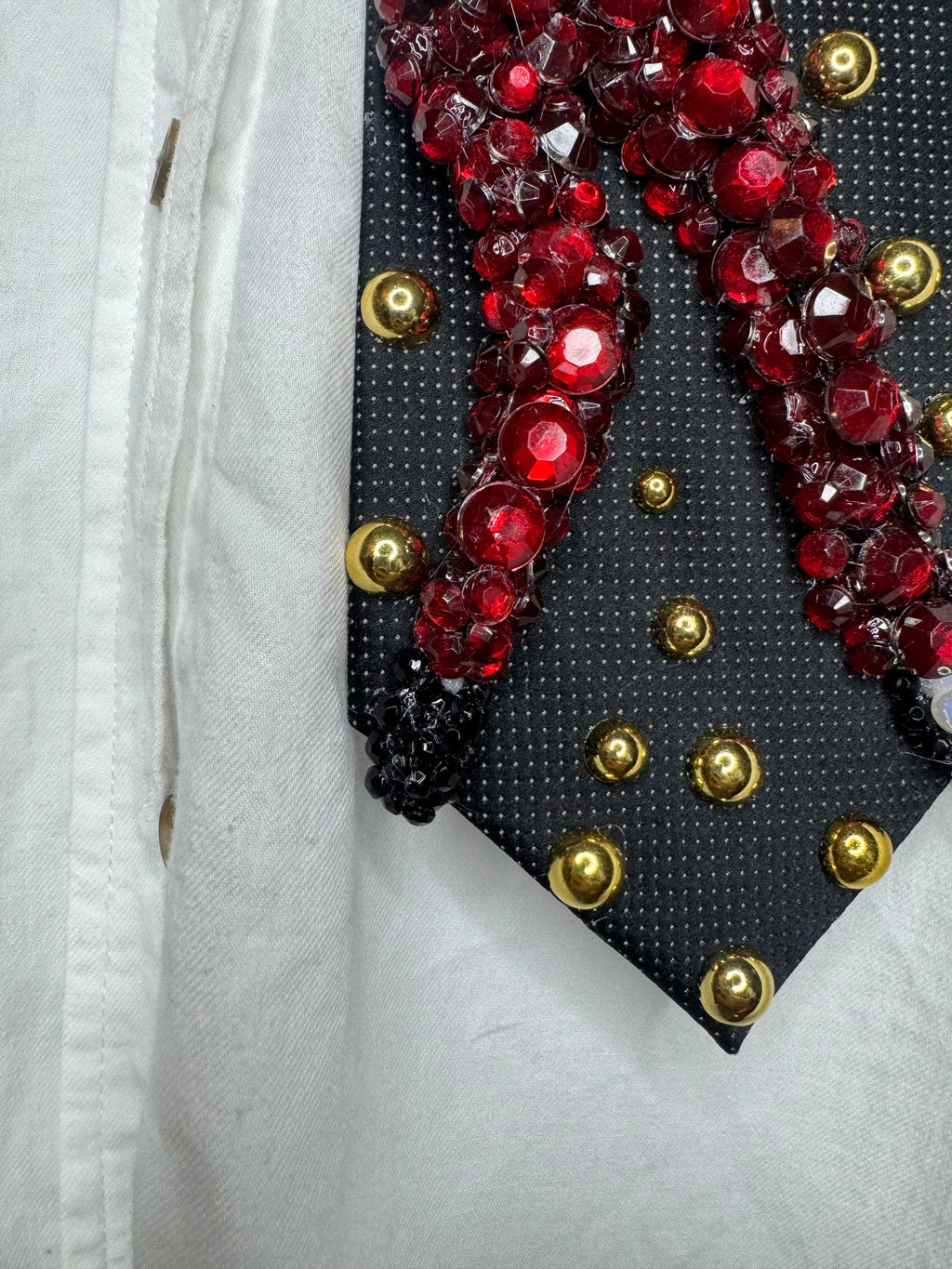 Dark Grey Michael Jackson Arm Over Head Thriller Pose Music Video Tie