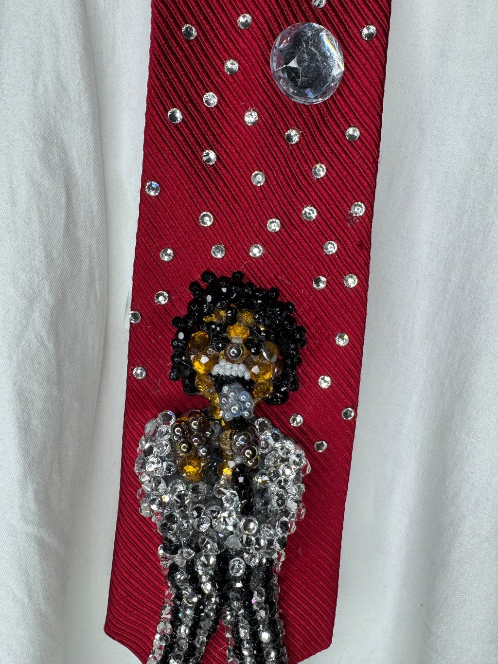 Red Michael Jackson Singing Happily In Rock With You Music Video Tie