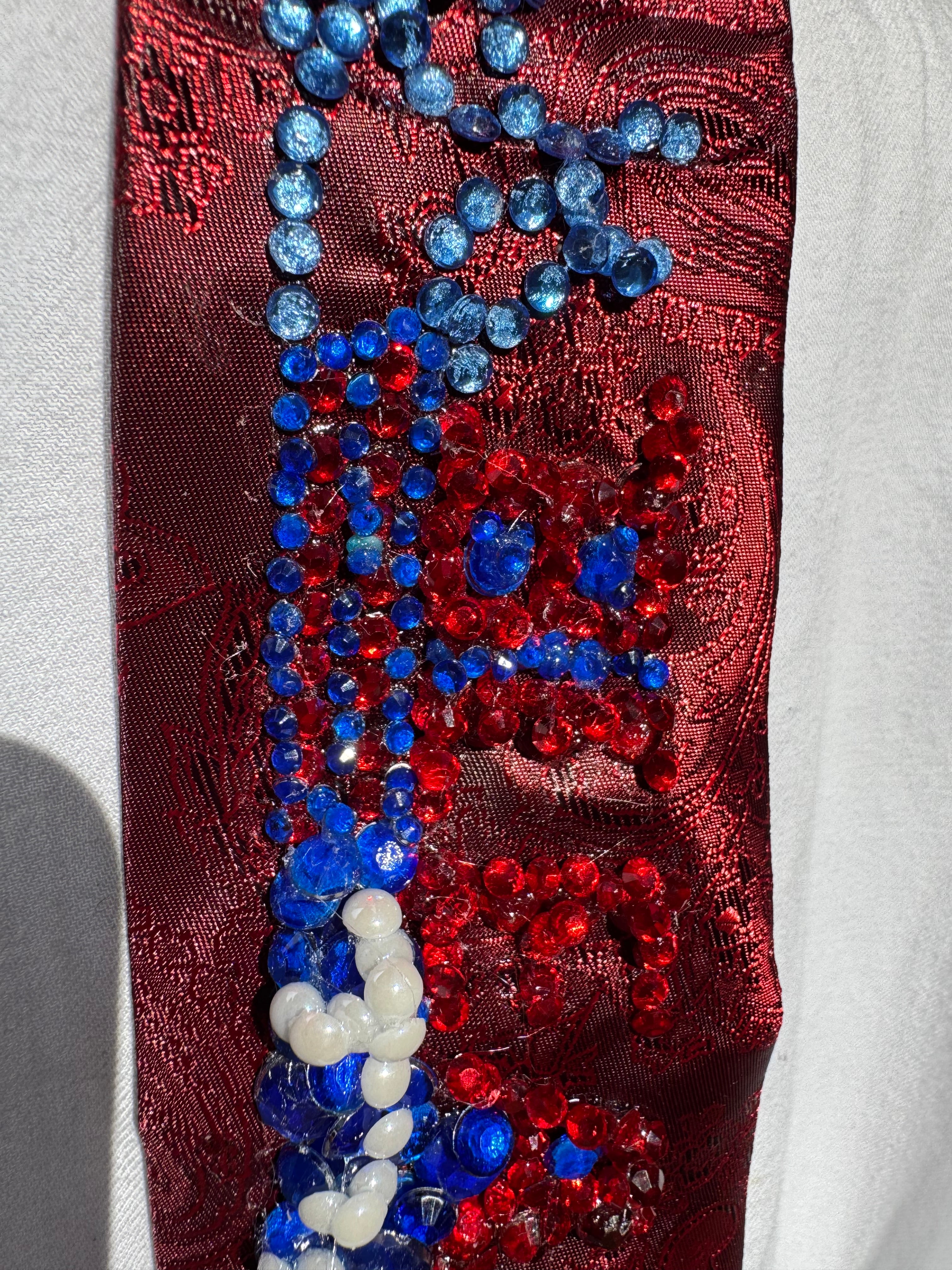 Red Paisley Silk Ichigo Kurosaki Blood Swipe Sword Bleach Anime Tie