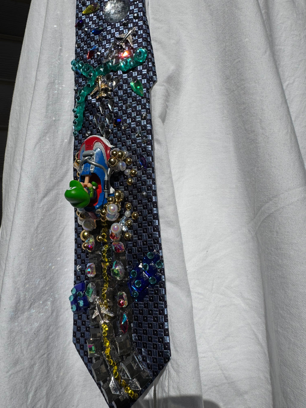 Light Blue Baby Luigi About to Fly On Sunshine Airport 200cc Mario Kart Tie