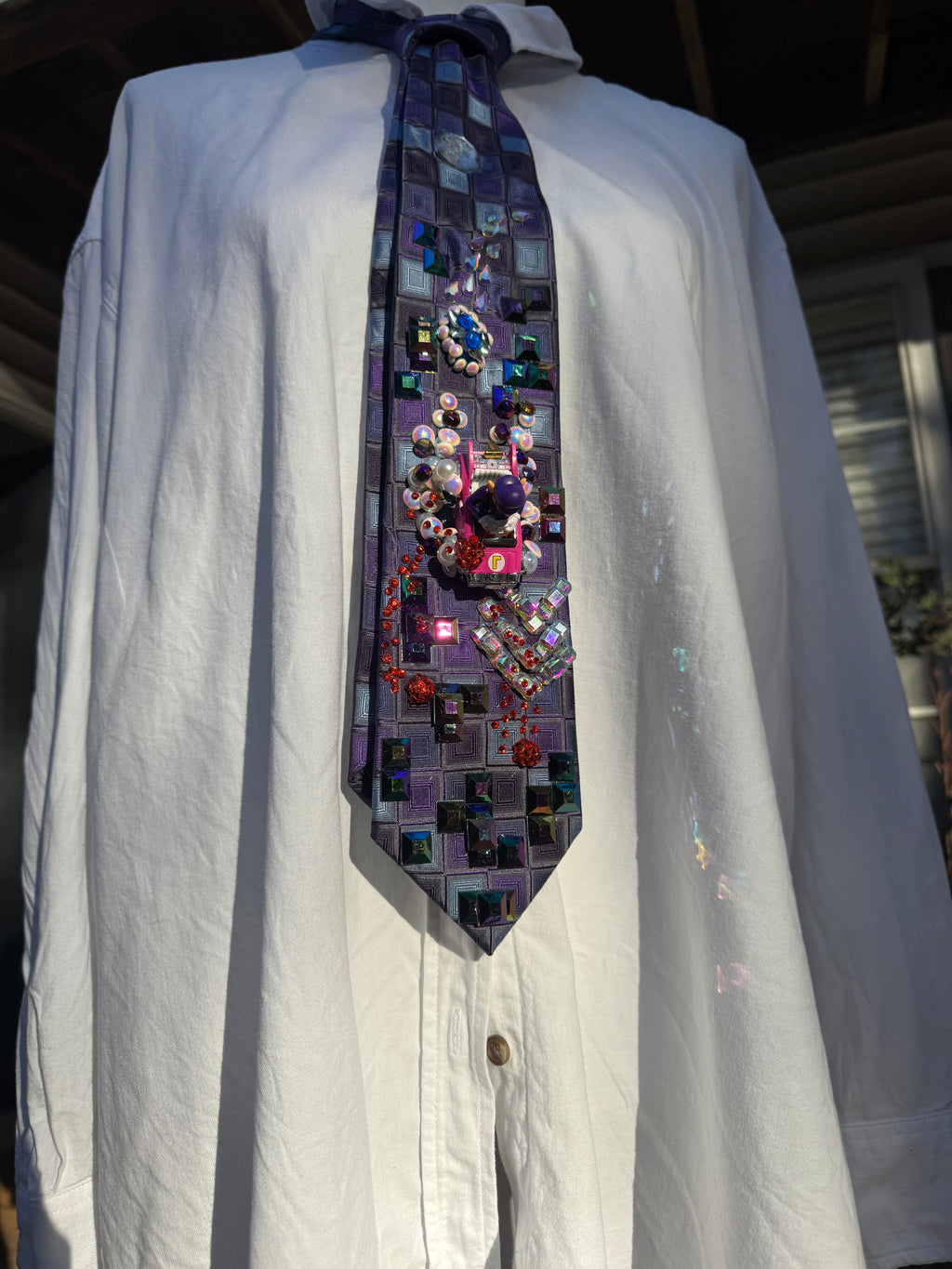 Purple Waluigi Dodging Blue Shell on Tetris Road 200cc Mario Kart Tie