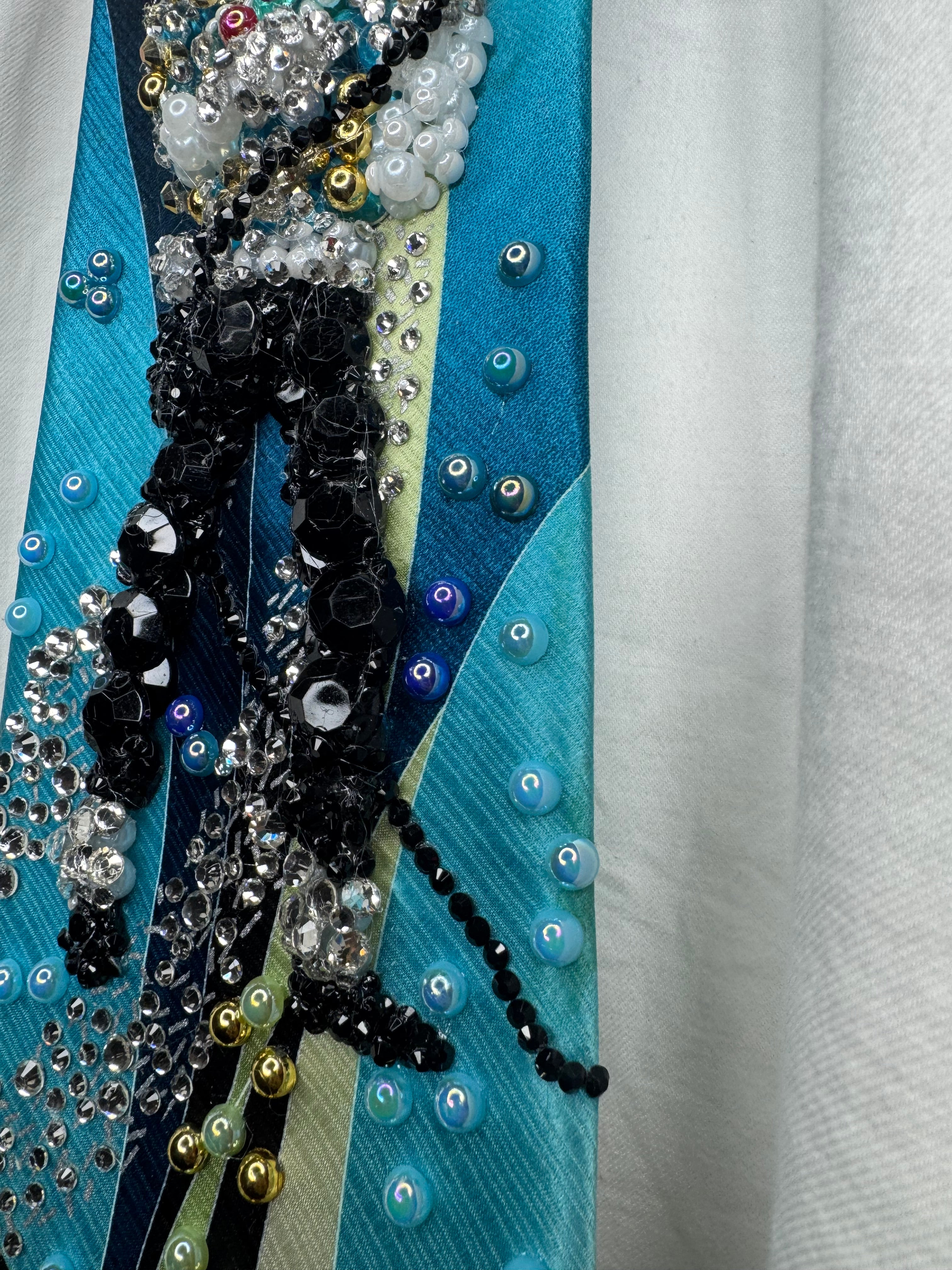 Tri Tone Blue Michael Jackson in Light Blue Military Jacket In Tundratown Aug 5th 1984 Victory Tour Tie