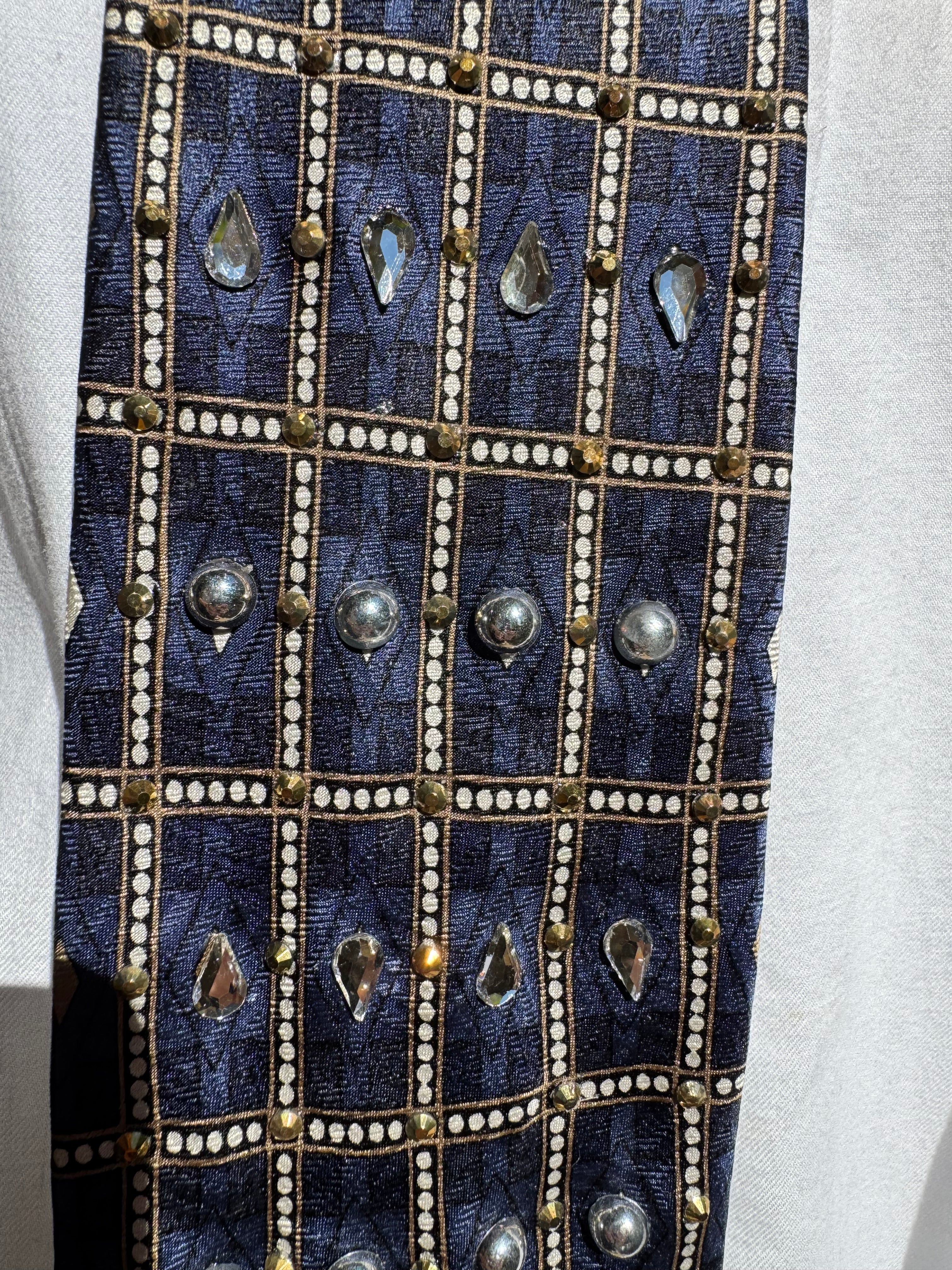 Navy Blue Teardrops High Class Royalty Tie