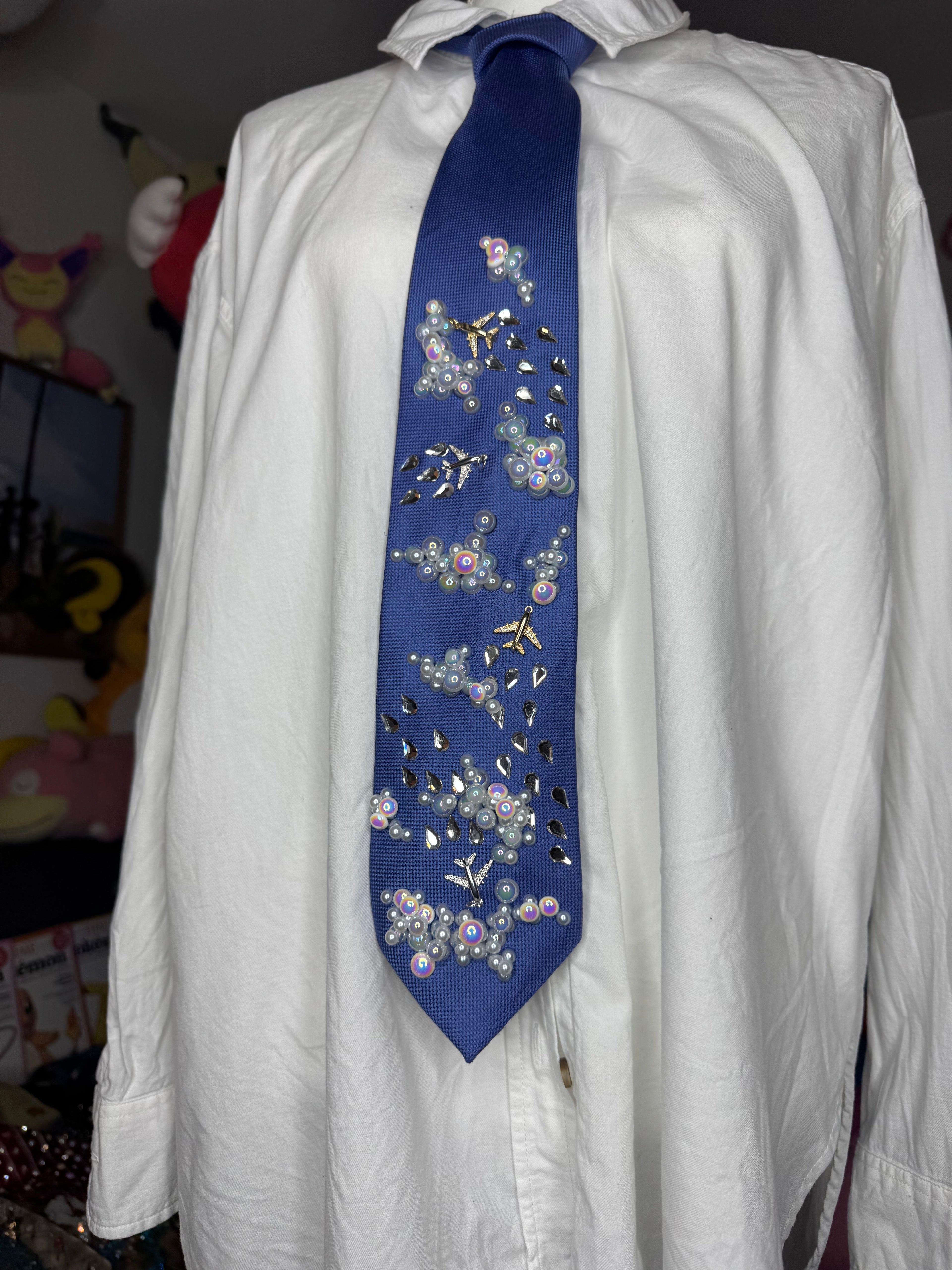 Blue Clouds and AirPlanes Pilot Tie