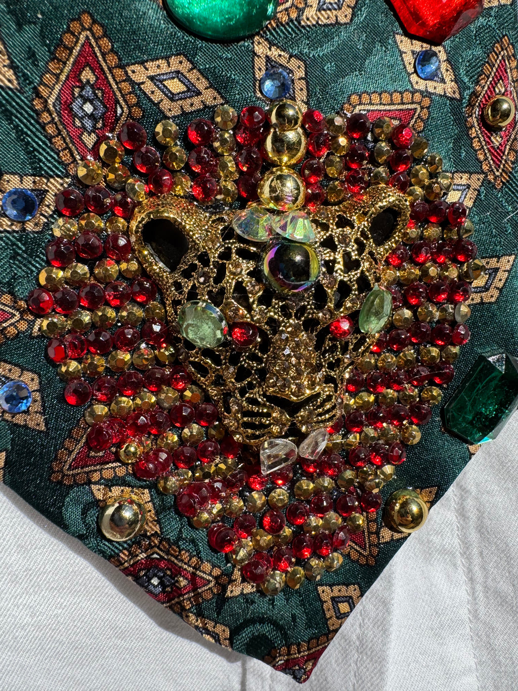 Dark Green Jaguar Pharaoh Taj Mahal Kingdom Royalty Tie