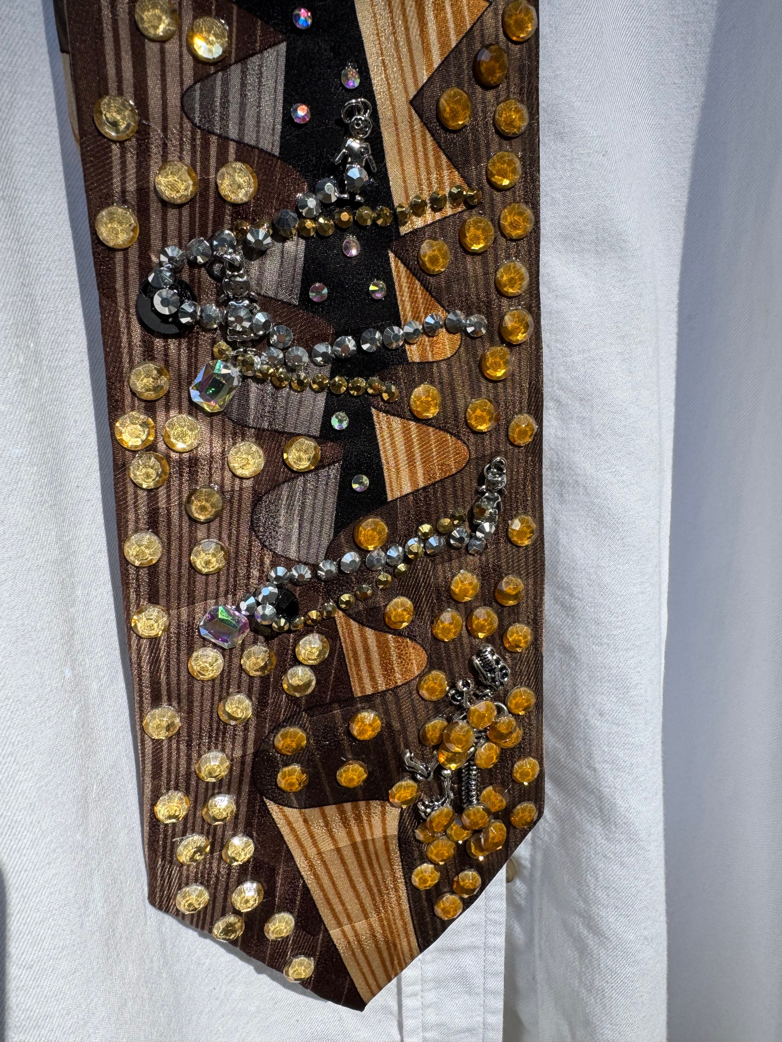 Brown and Black Rock Climbing Sports Tie