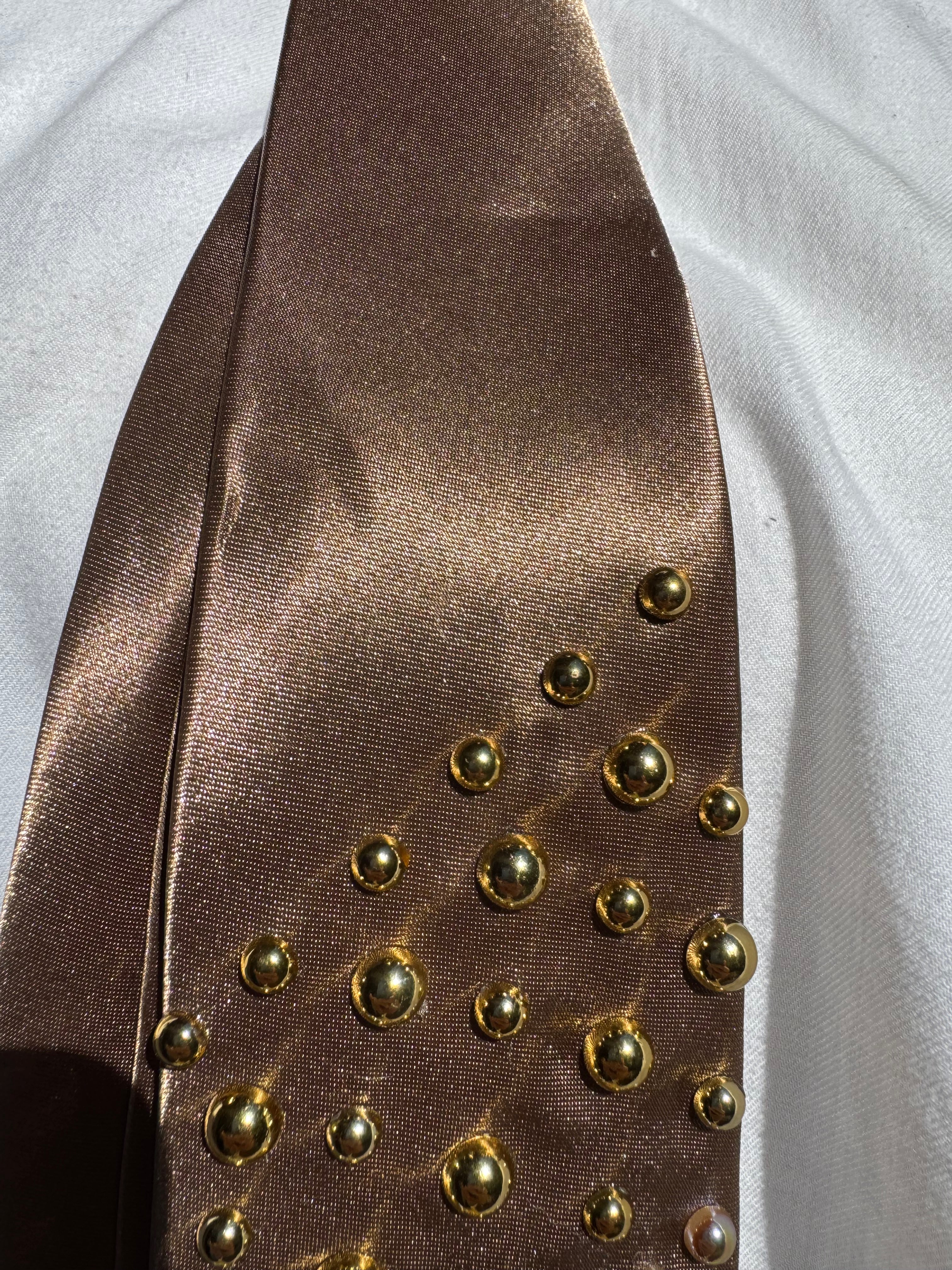 Brown Silk Colored Aura Phoenix High Class Royalty Nature Tie