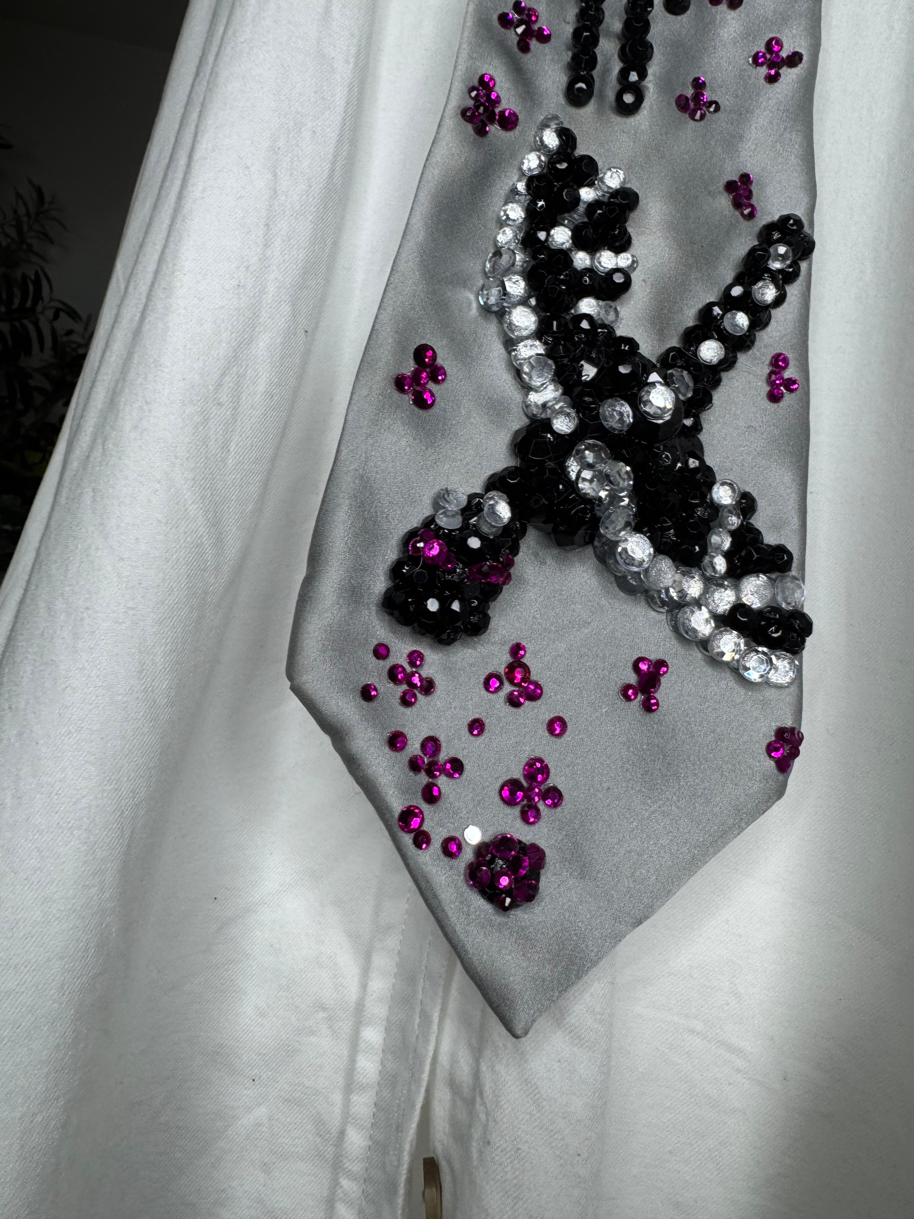 Grey Silk Enderman Near Enderpearl With Enderdragon Flying in Enderworld Minecraft Tie
