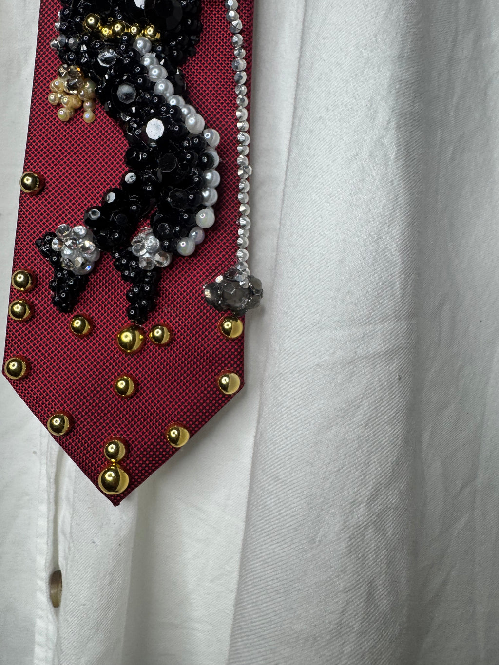 Red Michael Jackson Toe Stand Singing Into Mic Pose Bad Tour In London 1988 Tie