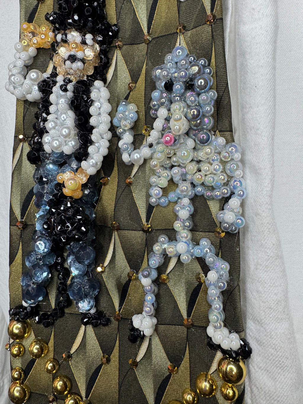 Olive Oil Green Michael Jackson & Skeleton Elephant Dancing Together Scene In Leave Me Alone Music Video Tie